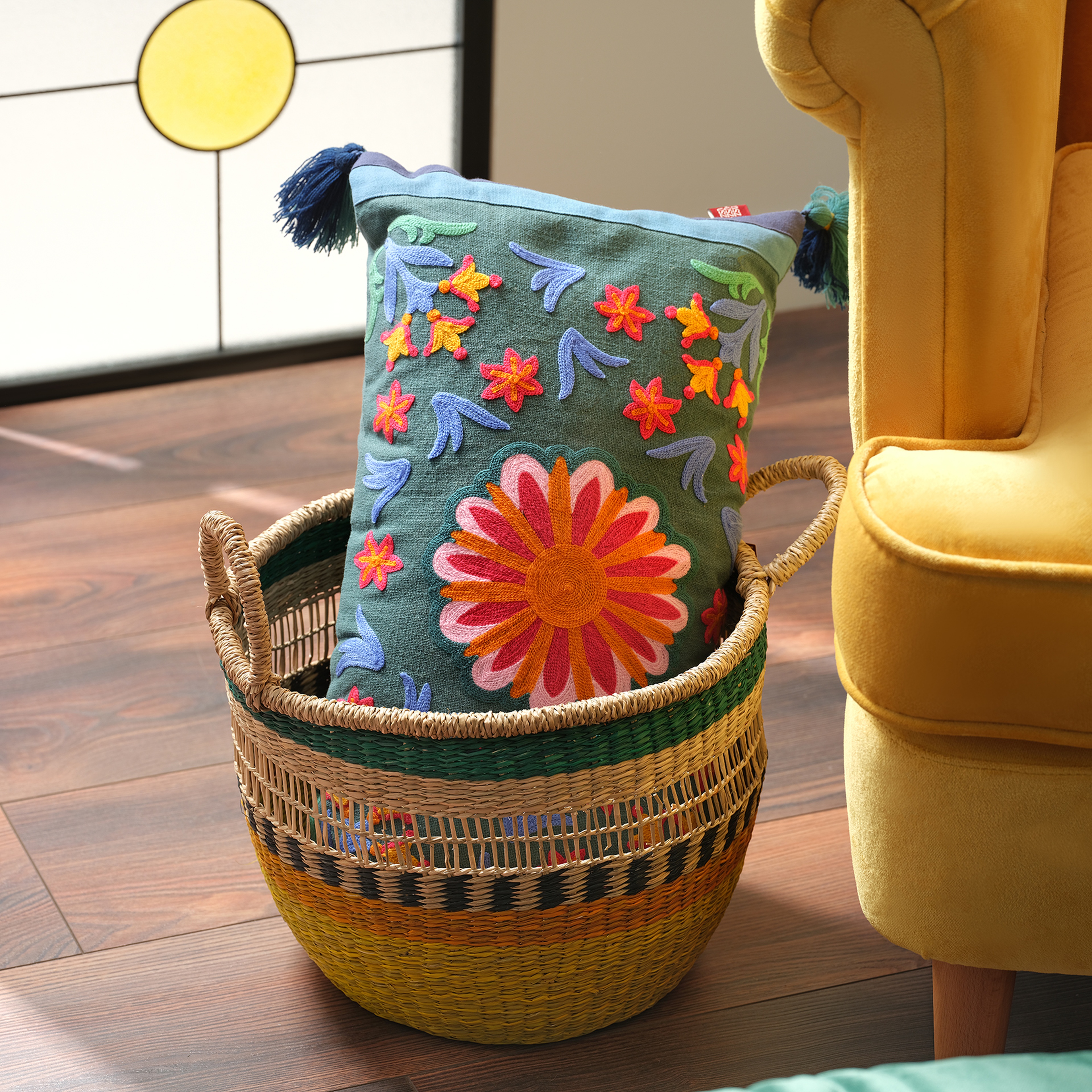 Tam Dao Deniz Çayırı Sepet 32x25 Cm Renkli