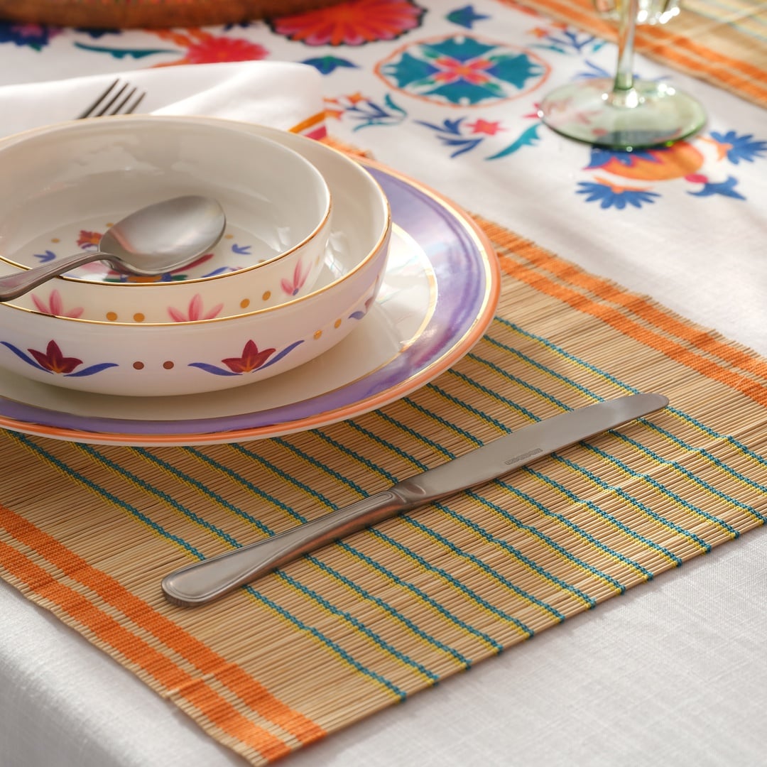 Tam Dao Bambu Amerikan Servis 45x33 Cm Renkli