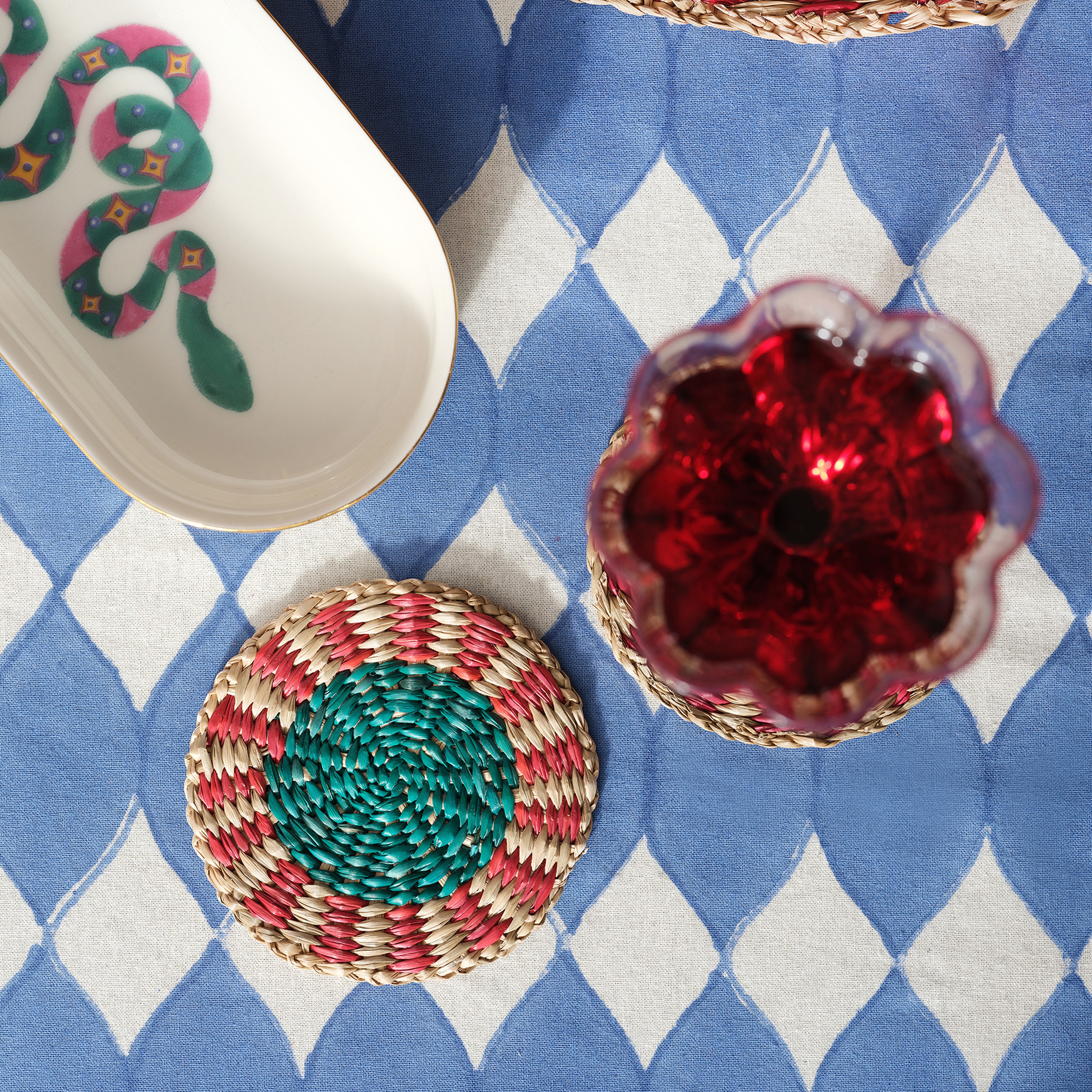 Tam Dao Deniz Çayırı Bardak Altlığı 10 Cm Renkli