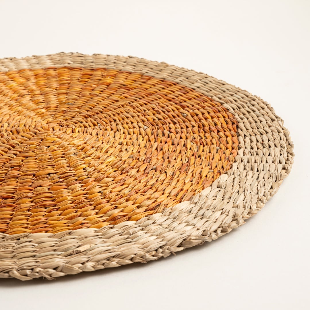 Tam Dao Deniz Çayırı Amerikan Servis 38x38x0.3 Cm Natural - Mavi