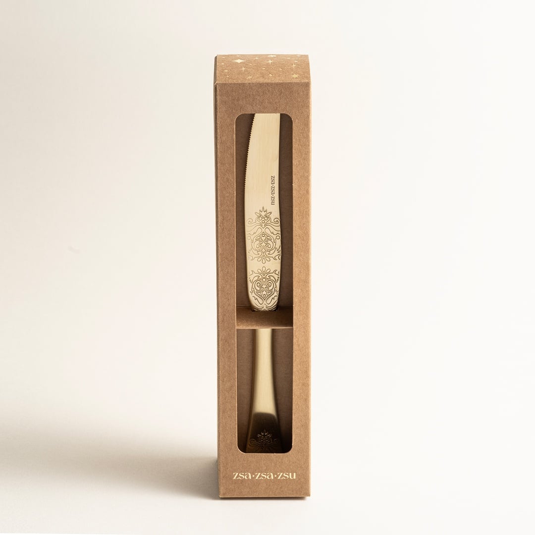 Dume Çelik Yemek Bıçağı 2x23x0.3 Cm Mat Şampanya