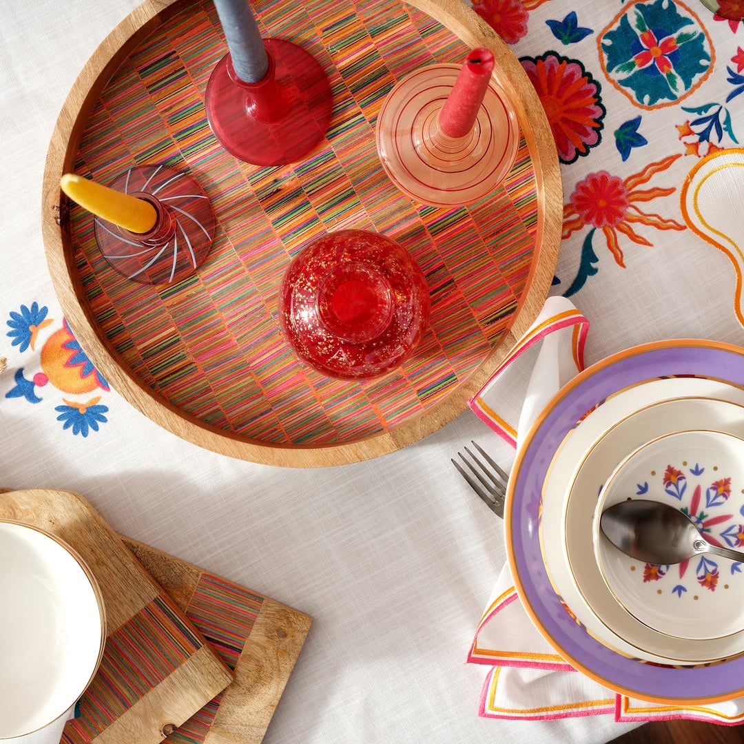 Lakrı Mango Ağacı Tepsi 24x24x5 Cm Natural