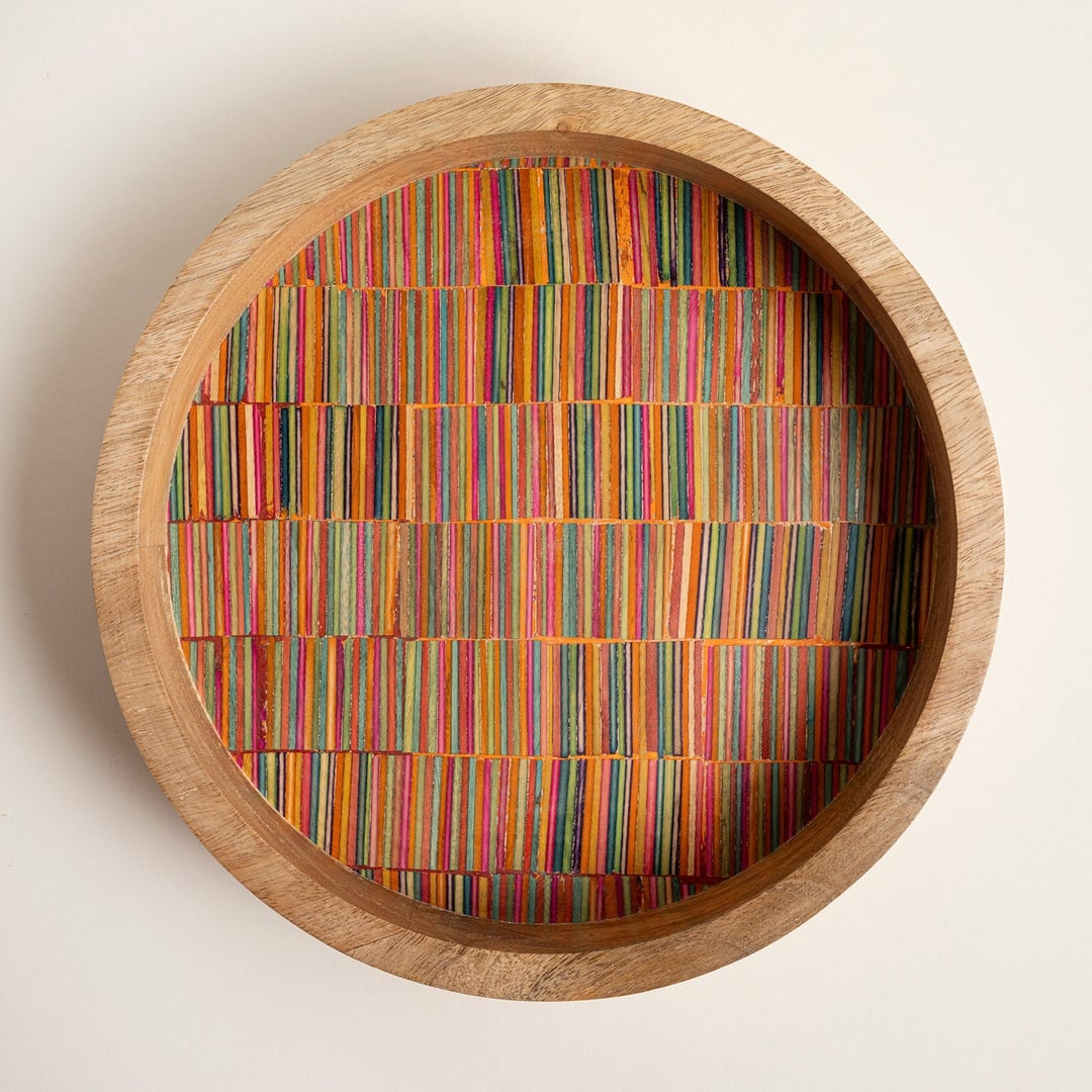 Lakrı Mango Ağacı Tepsi 24x24x5 Cm Natural