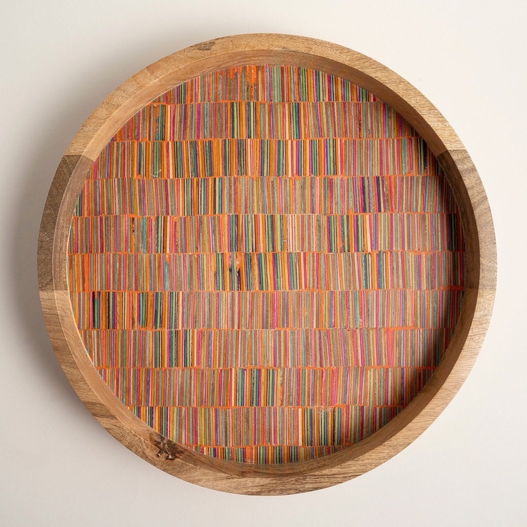 Lakrı Mango Ağacı Tepsi 38x38x5 Cm Natural