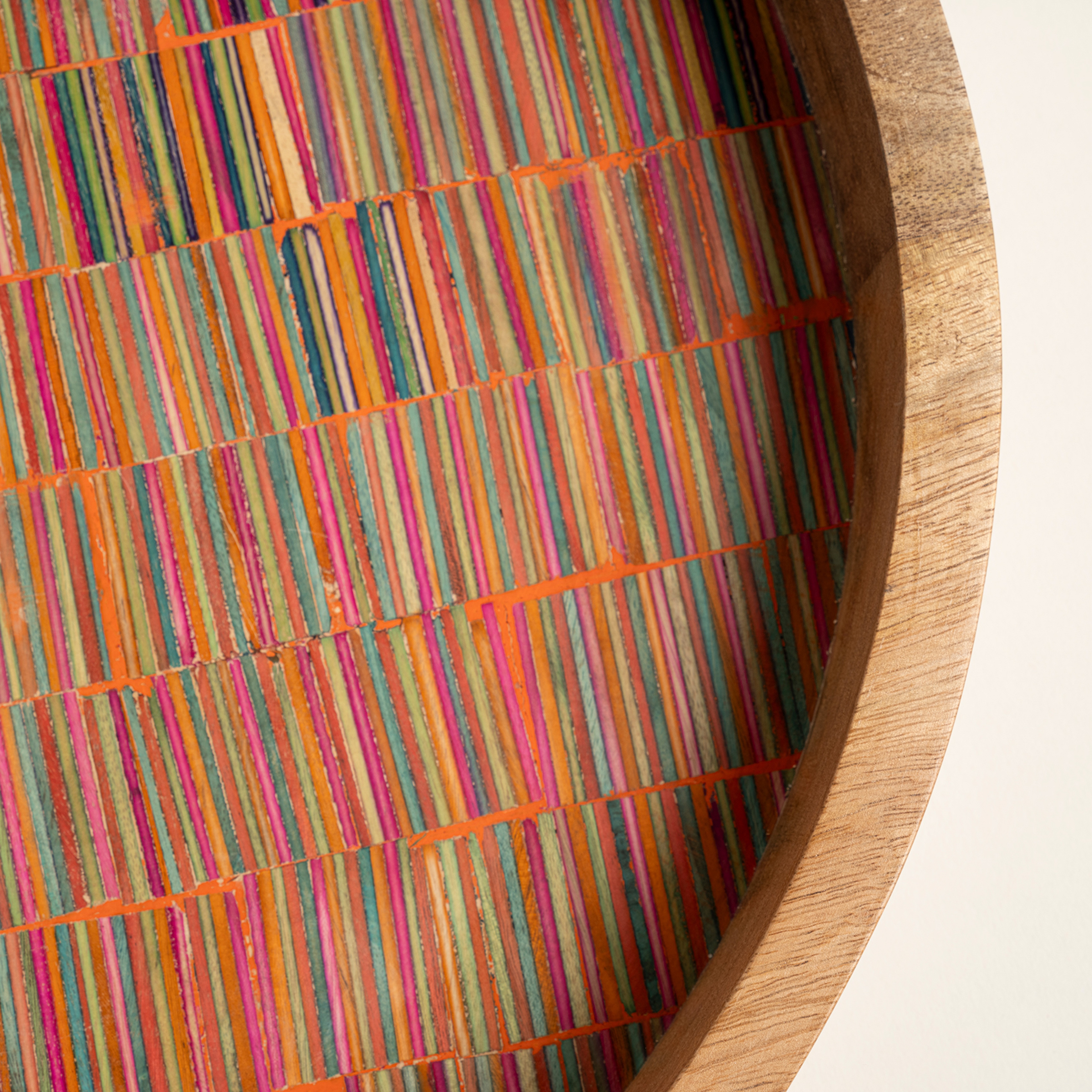 Lakrı Mango Ağacı Tepsi 38x38x5 Cm Natural