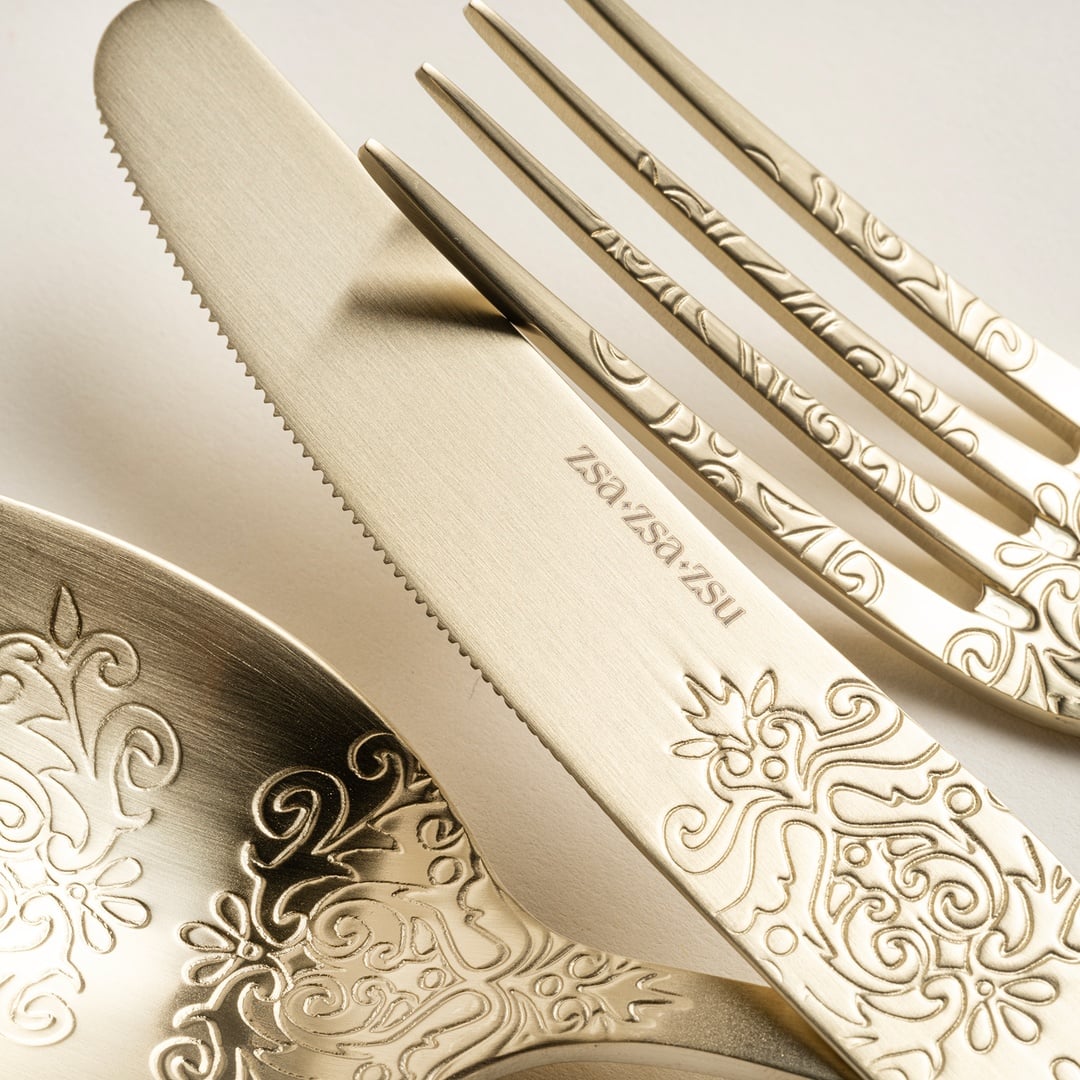 Dume Çelik Tatlı Çatalı 3x20x0.2 Cm Mat Şampanya