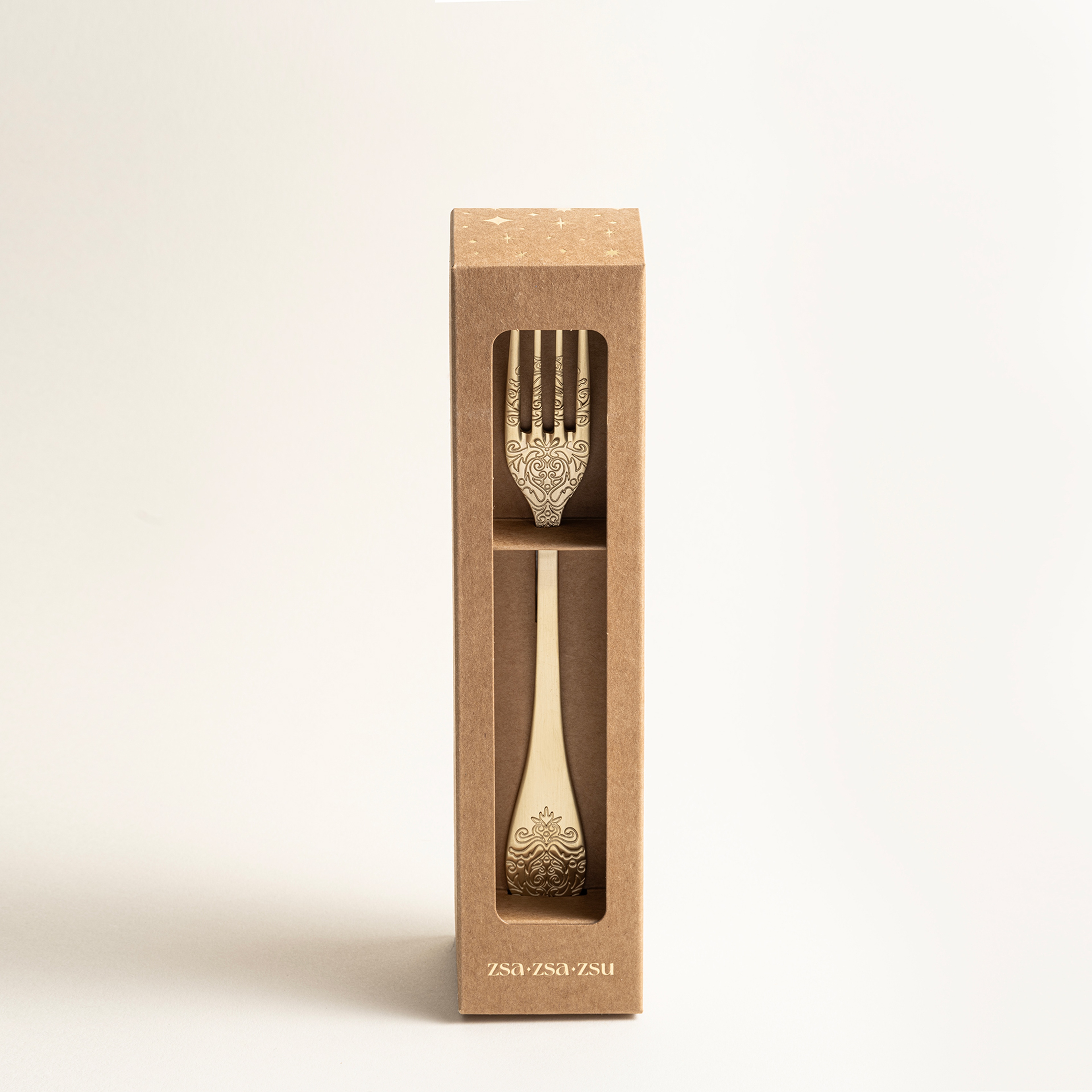 Dume Çelik Tatlı Çatalı 3x20x0.2 Cm Mat Şampanya