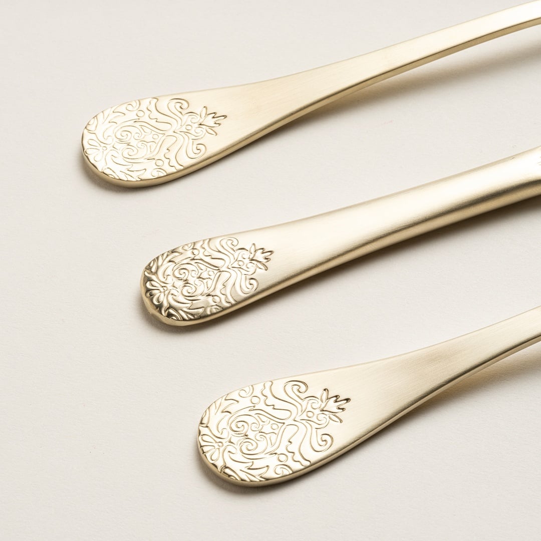 Dume Çelik Tatlı Kaşığı 4x20x0.2 Cm Mat Şampanya