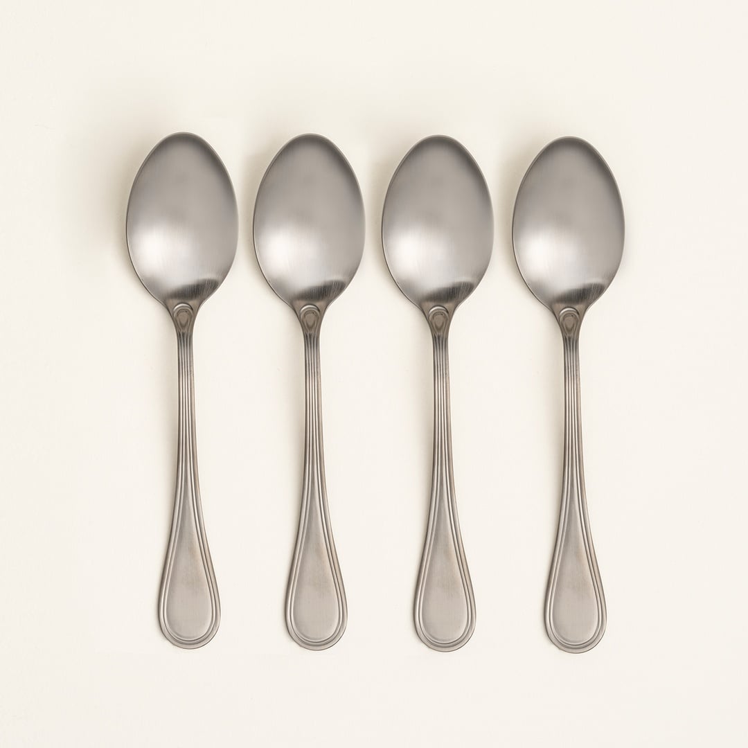 Dume Çelik Tatlı Kaşığı 4x20x0.2 Cm Mat Antrasıt