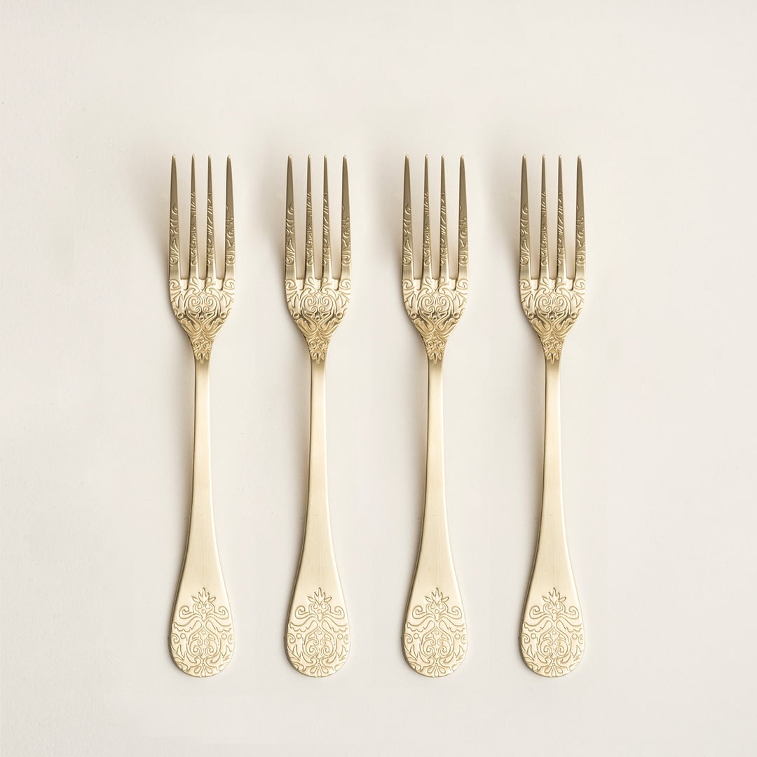 Dume Çelik Yemek Çatalı 3x23x0.3 Cm Mat Şampanya