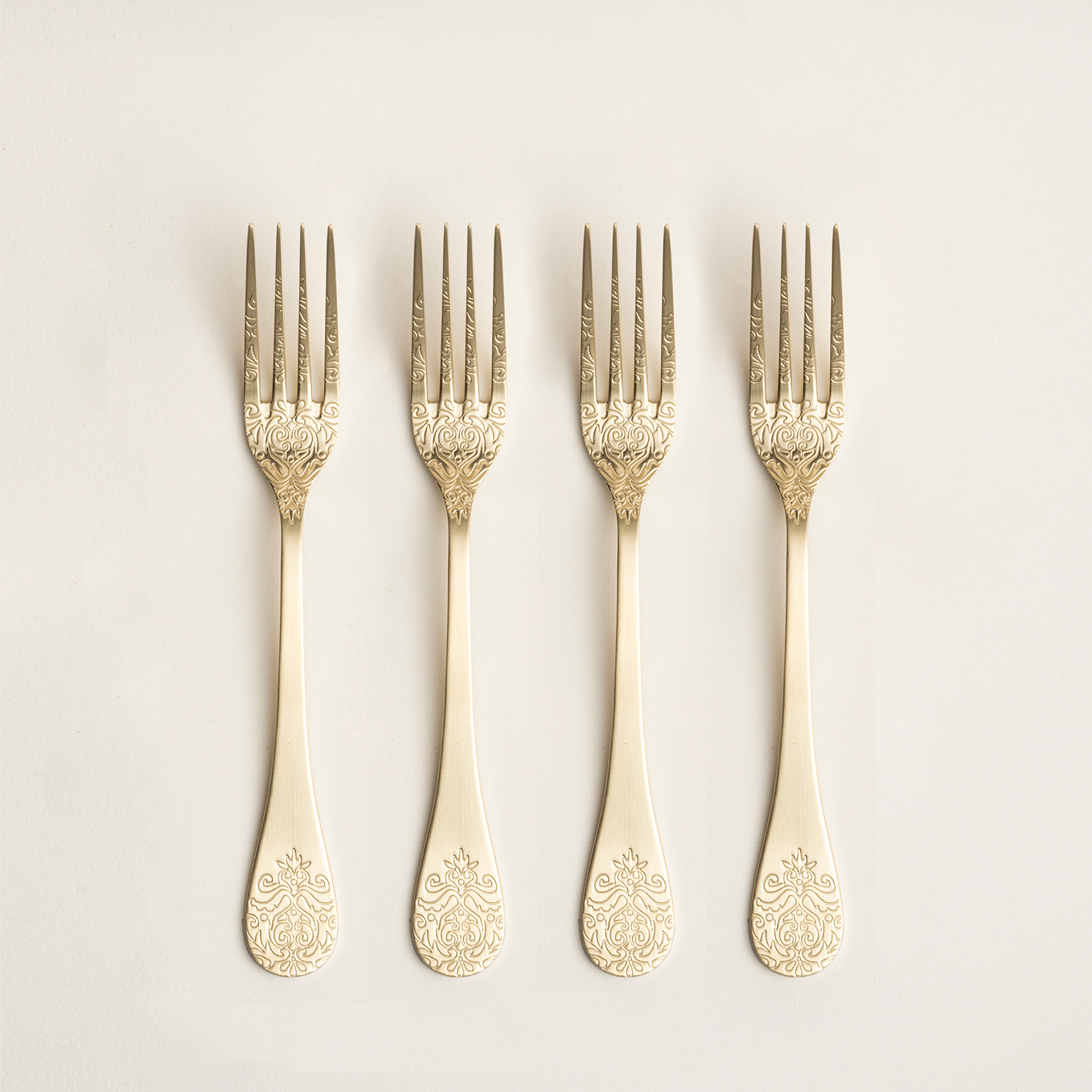 Dume Çelik Yemek Çatalı 3x23x0.3 Cm Mat Şampanya