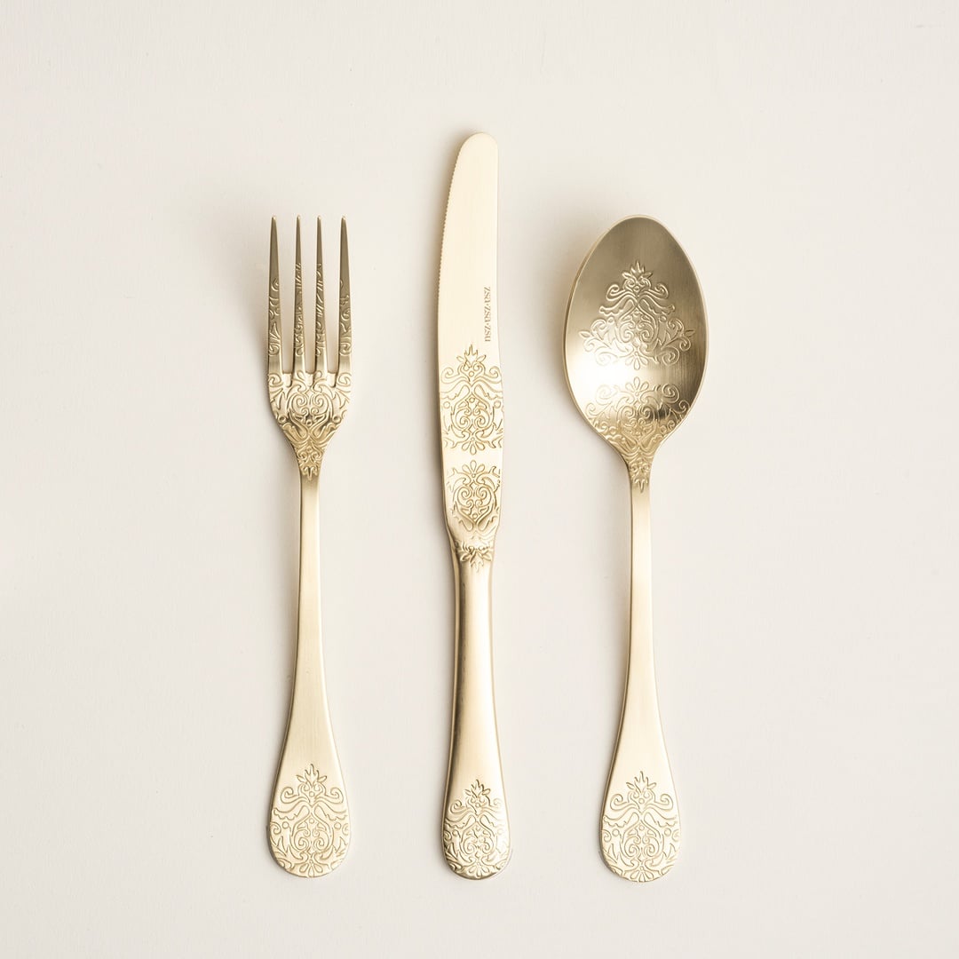 Dume Çelik Yemek Kaşığı 4x23x0.3 Cm Mat Şampanya