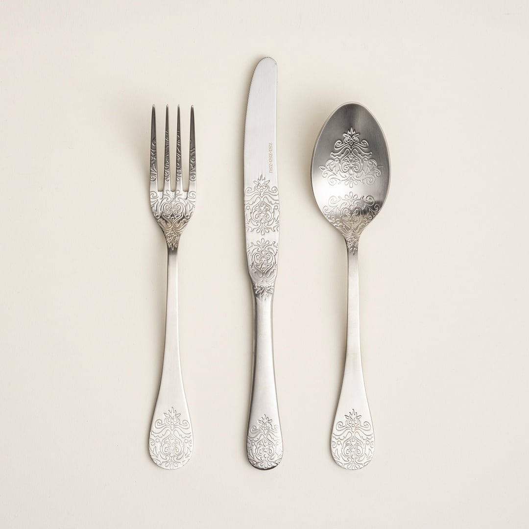 Dume Çelik Yemek Çatalı 3x23x0.3 Cm Mat Gümüş