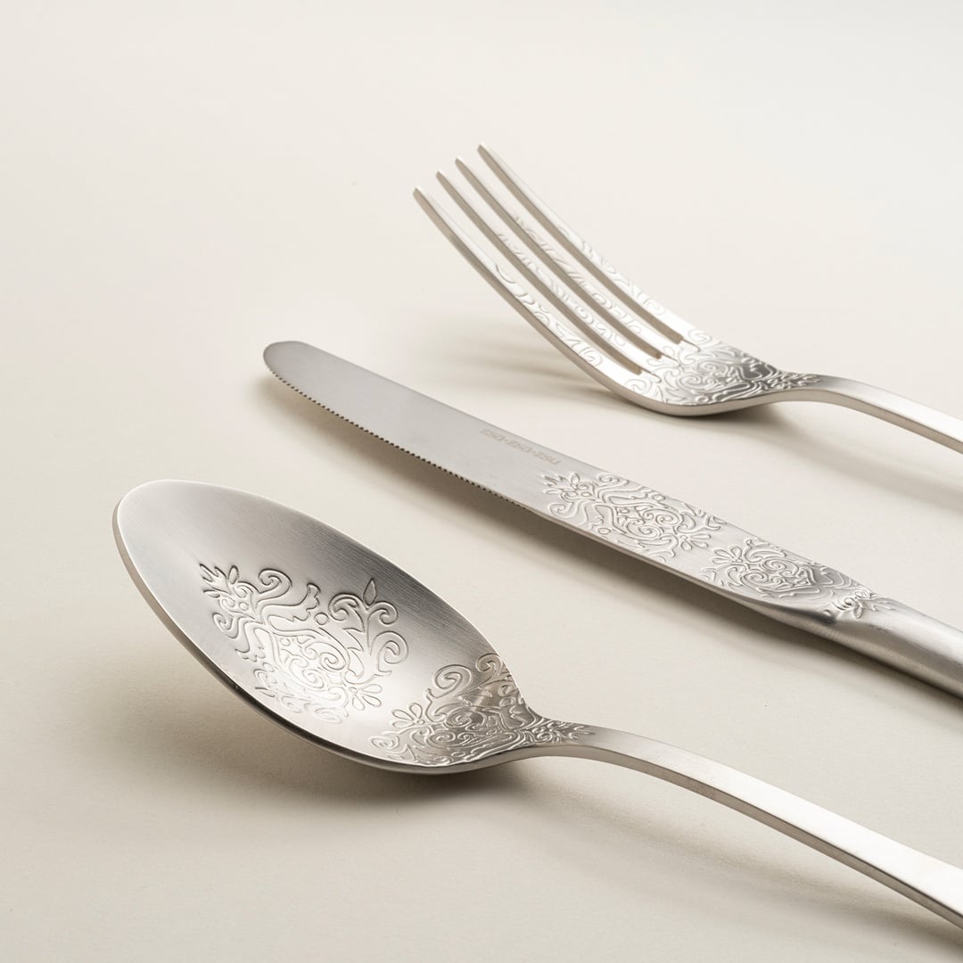 Dume Çelik Yemek Kaşığı 4x23x0.3 Cm Mat Gümüş