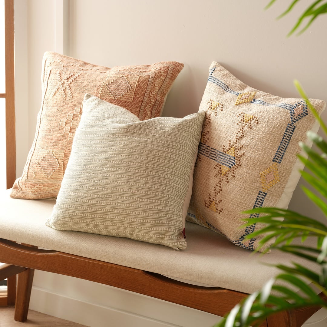 Jaıpur Pamuk Dolgulu Kırlent 50x50 Cm Krem