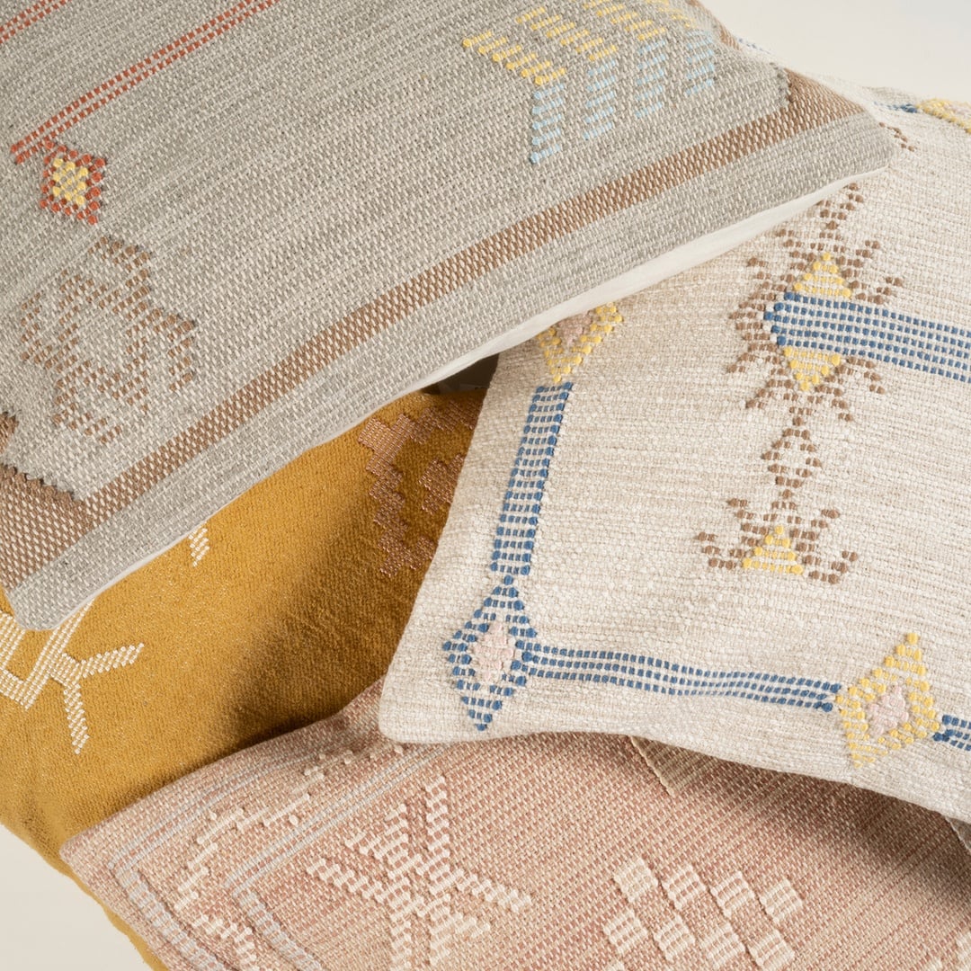 Jaıpur Pamuk Dolgulu Kırlent 50x50 Cm Krem