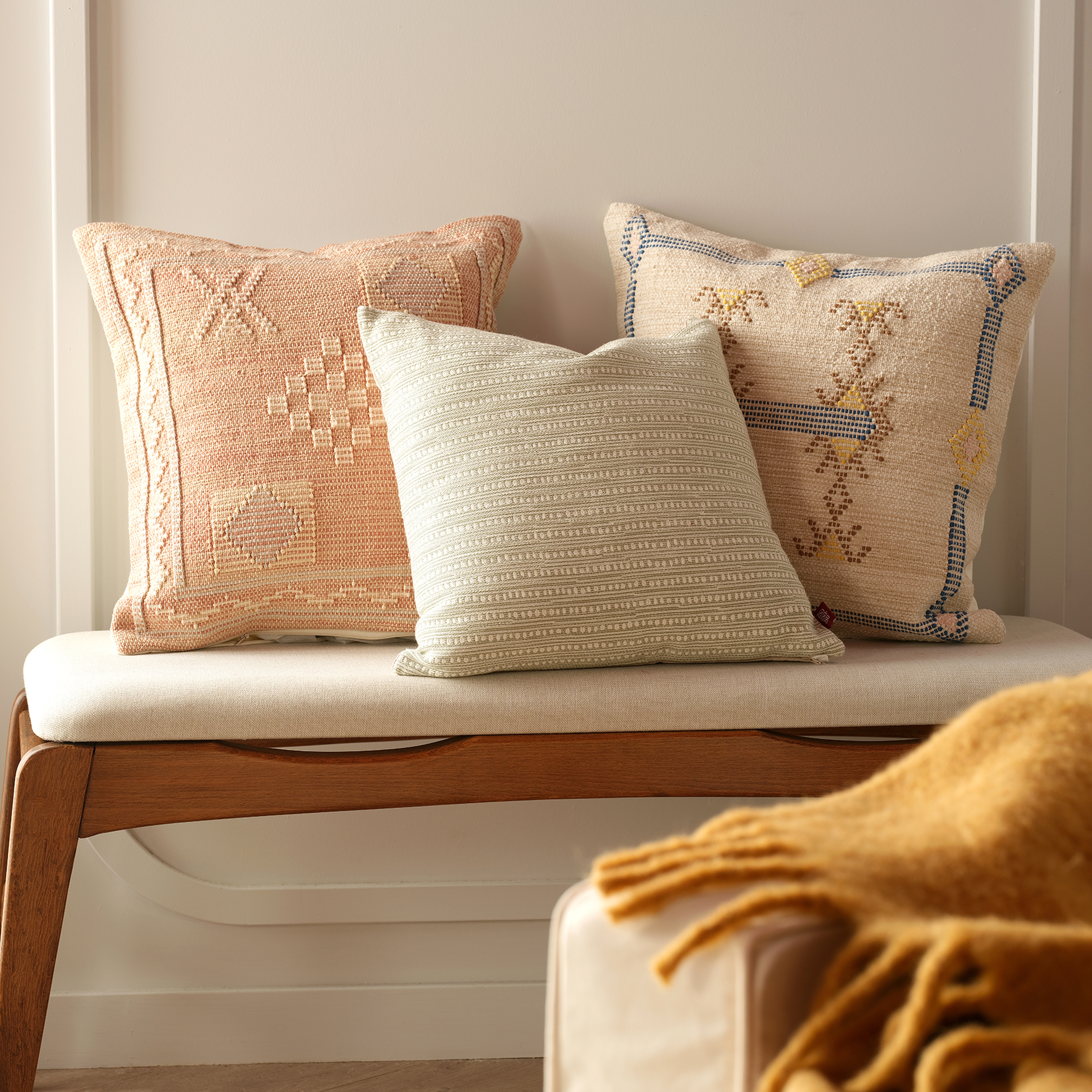 Jaıpur Pamuk Dolgulu Kırlent 50x50 Cm Pembe