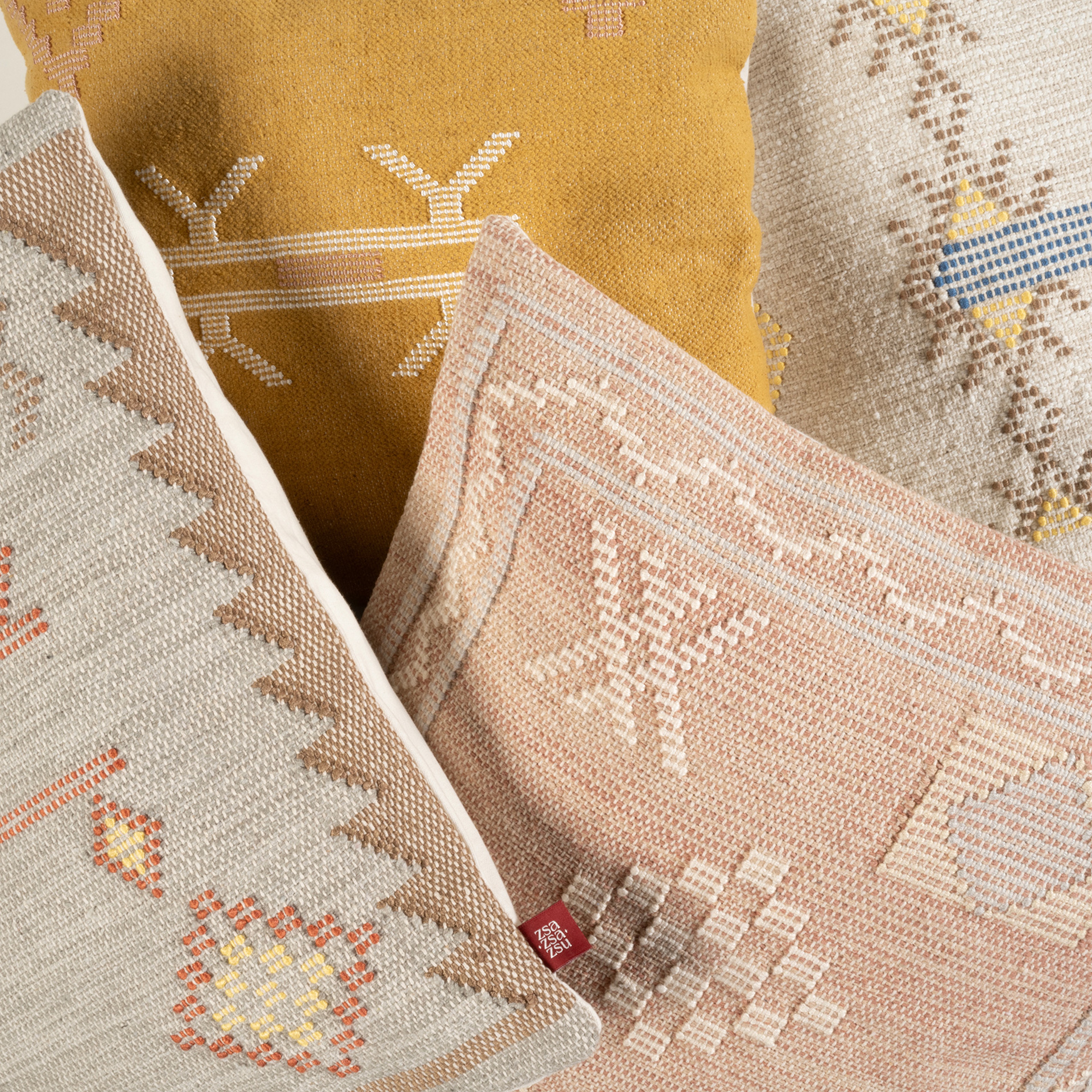 Jaıpur Pamuk Dolgulu Kırlent 50x50 Cm Pembe