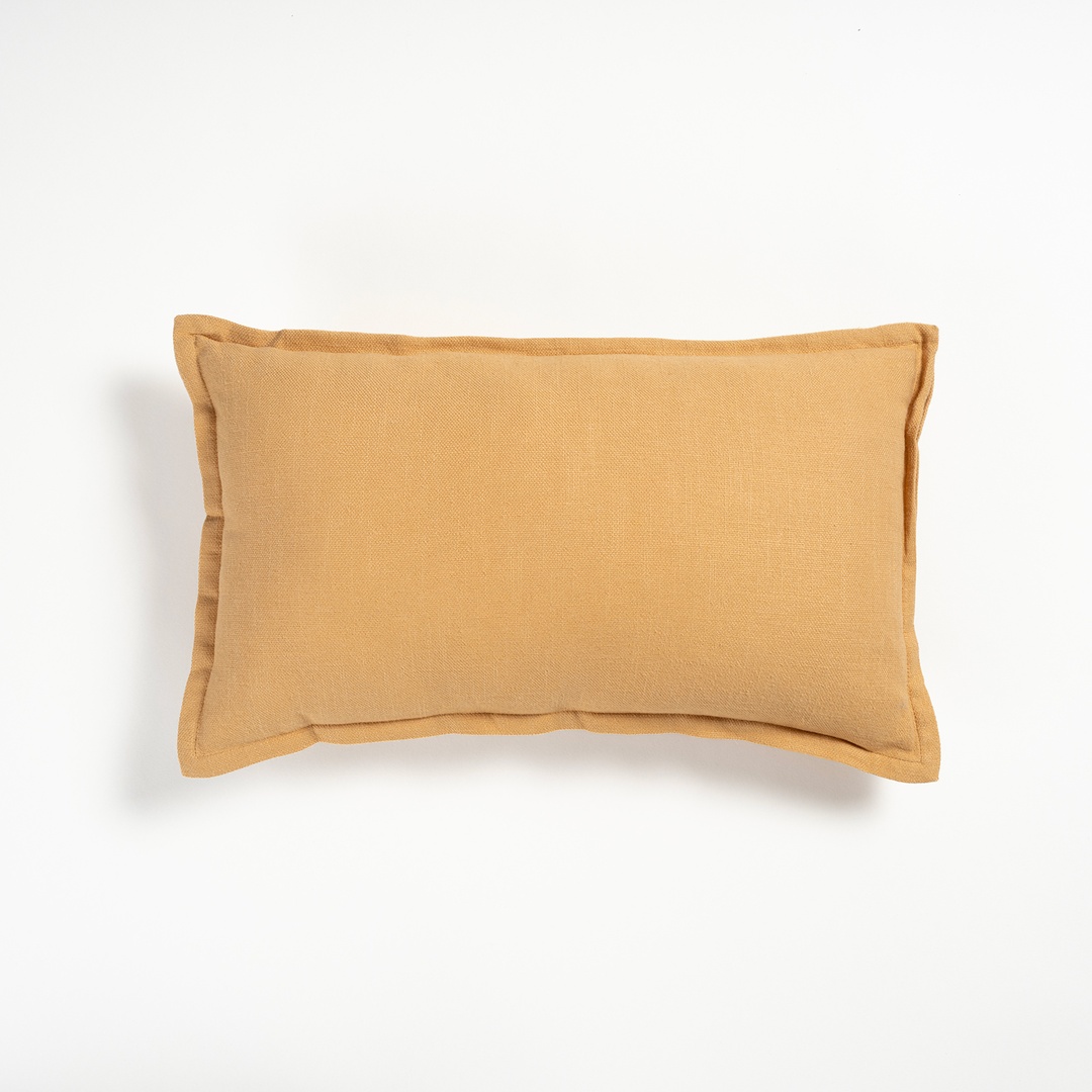 Nilüfer Şantuklu Viskon Pamuk Viskon Pamuk Dolgulu Kırlent 30x50 Cm Sarı