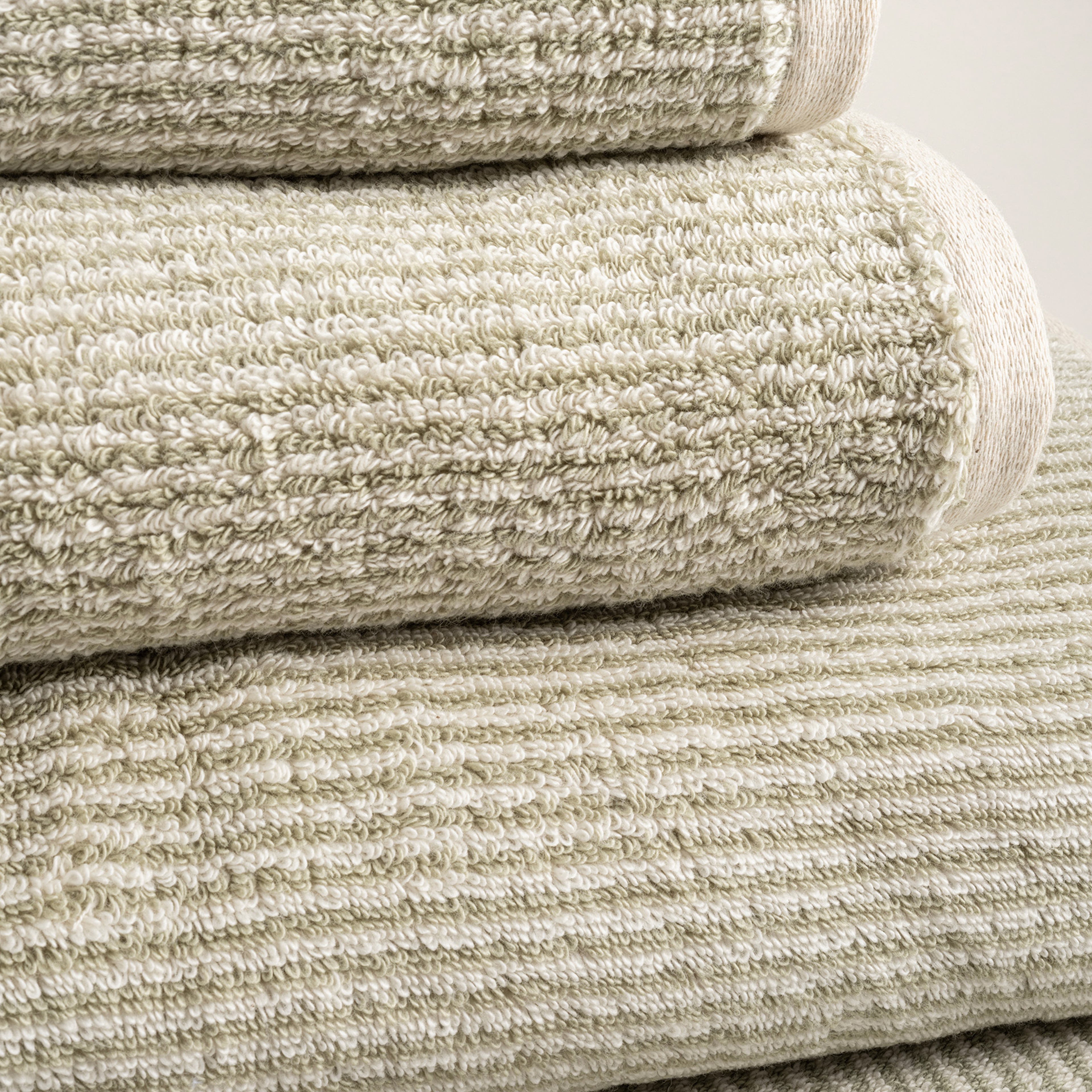 Solıd İplik Boyalı Çizgili Pamuk %100 Pamuk Banyo Havlusu 90x150 Cm Natürel - Yeşil