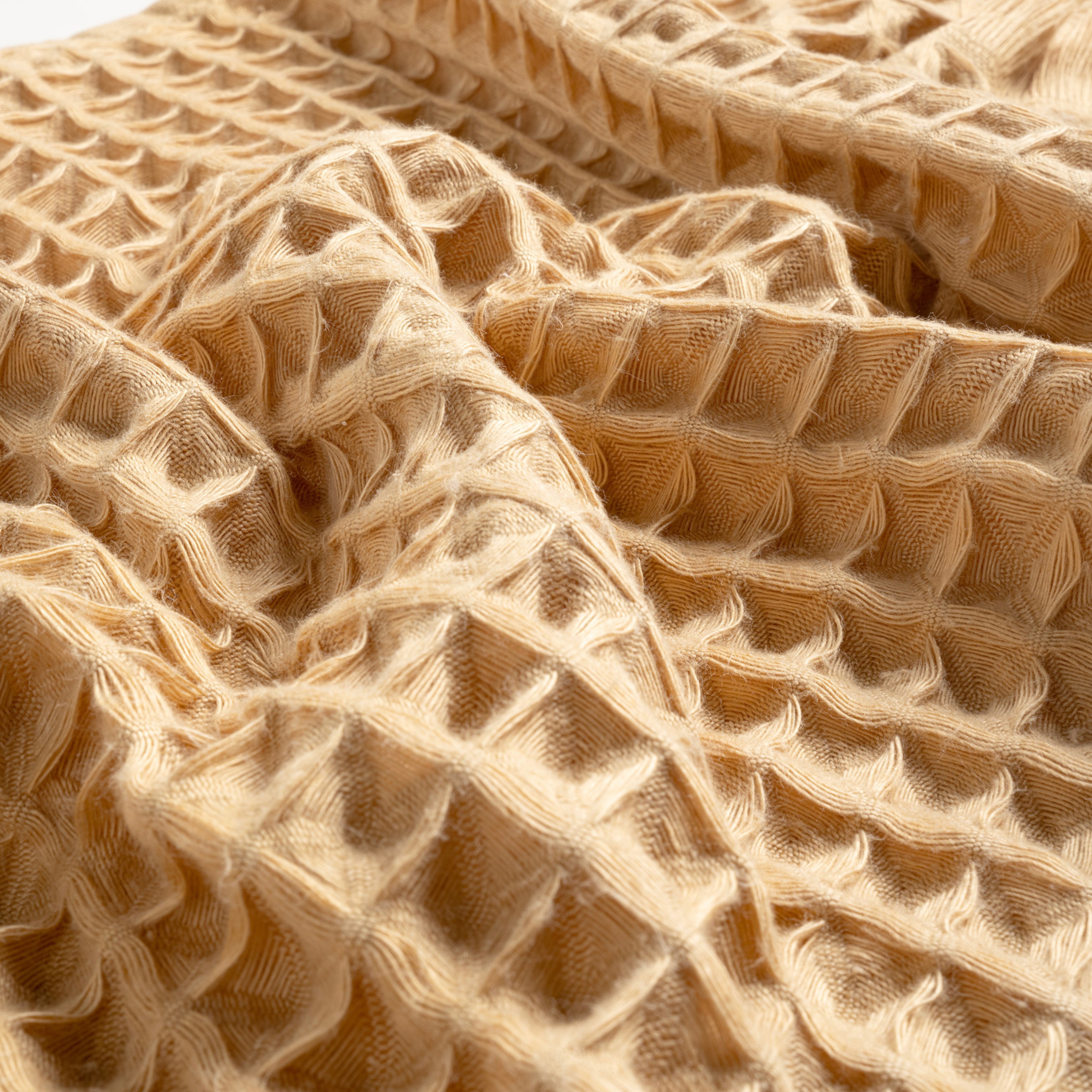 Solıd Waffle Pamuk Modal Pamuklu Yüz Havlusu 50x90 Cm Sarı