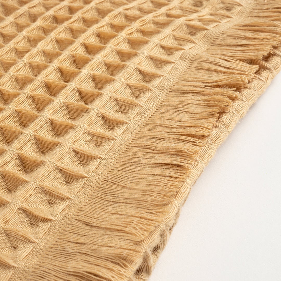 Solıd Waffle Pamuk Modal Pamuklu Yüz Havlusu 50x90 Cm Sarı