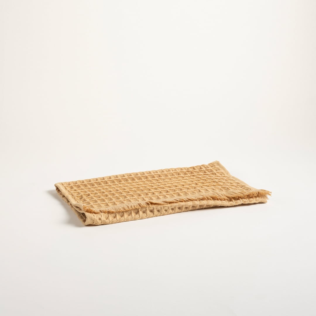 Solıd Waffle Pamuk Modal Pamuklu Yüz Havlusu 50x90 Cm Sarı