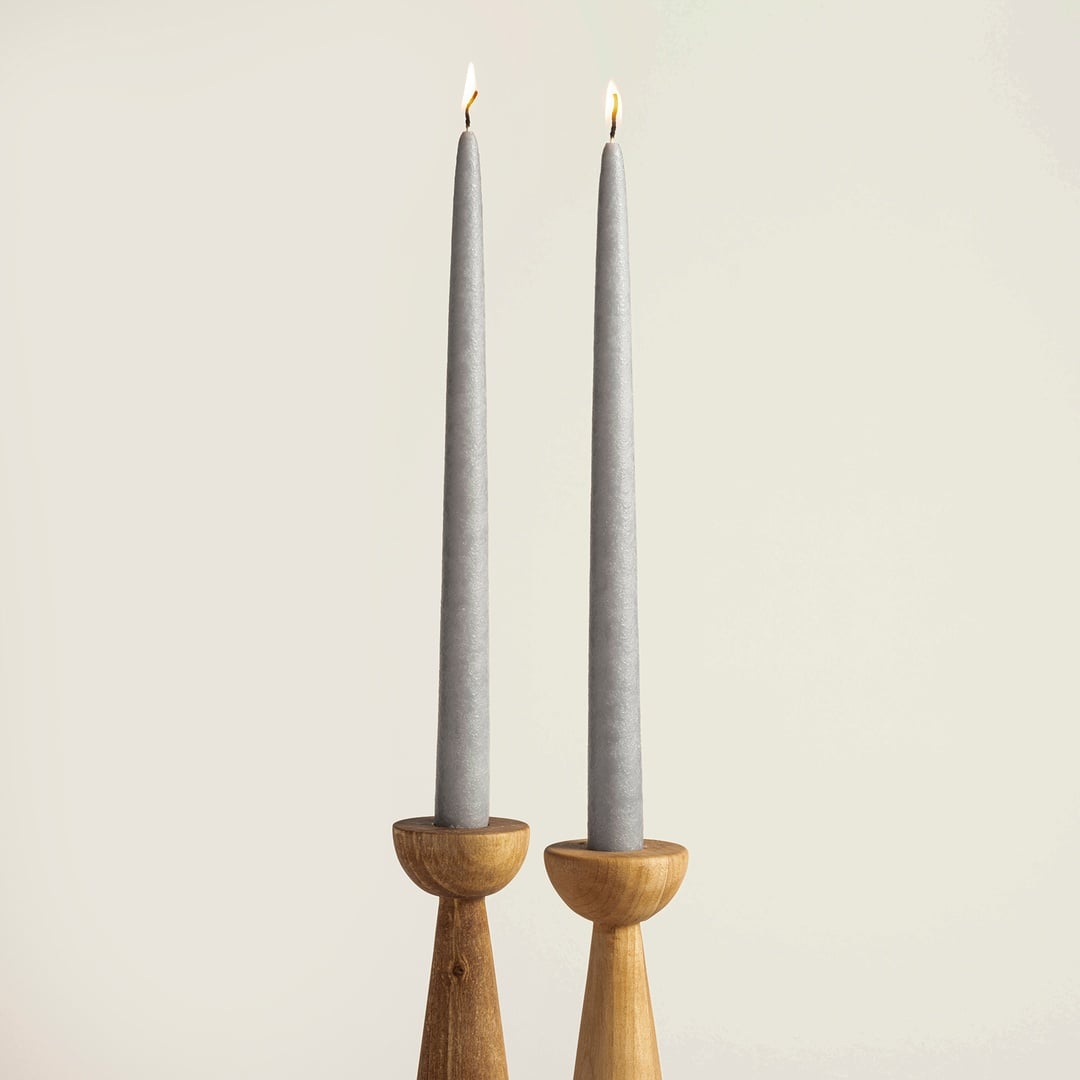 Deurne Parafın Mum 2.2x2.2x30 Cm Gri