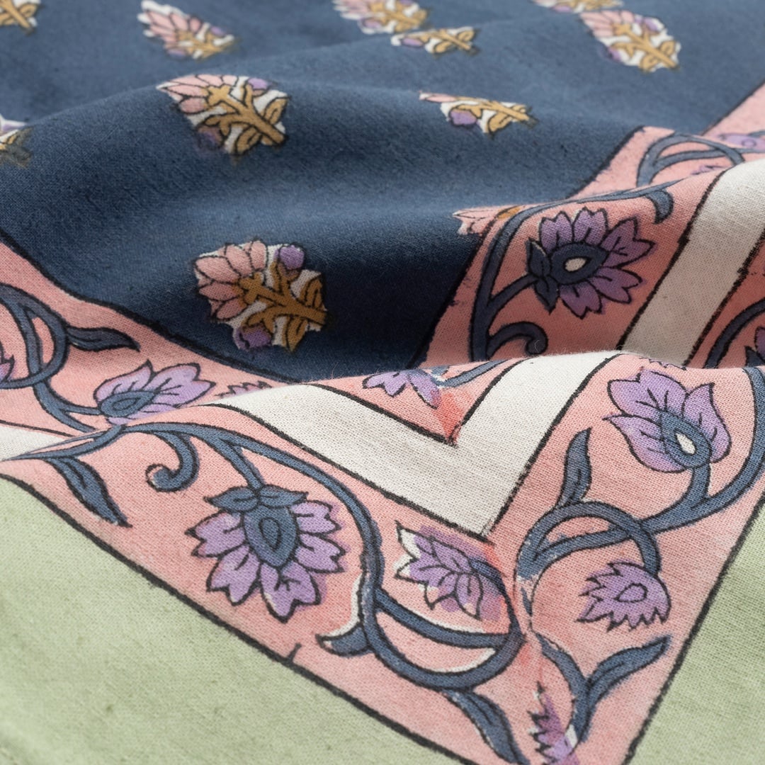 Maotha Pano El Baskısı Pamuk %100 Pamuk Masa Örtüsü 160x240 Cm Renkli