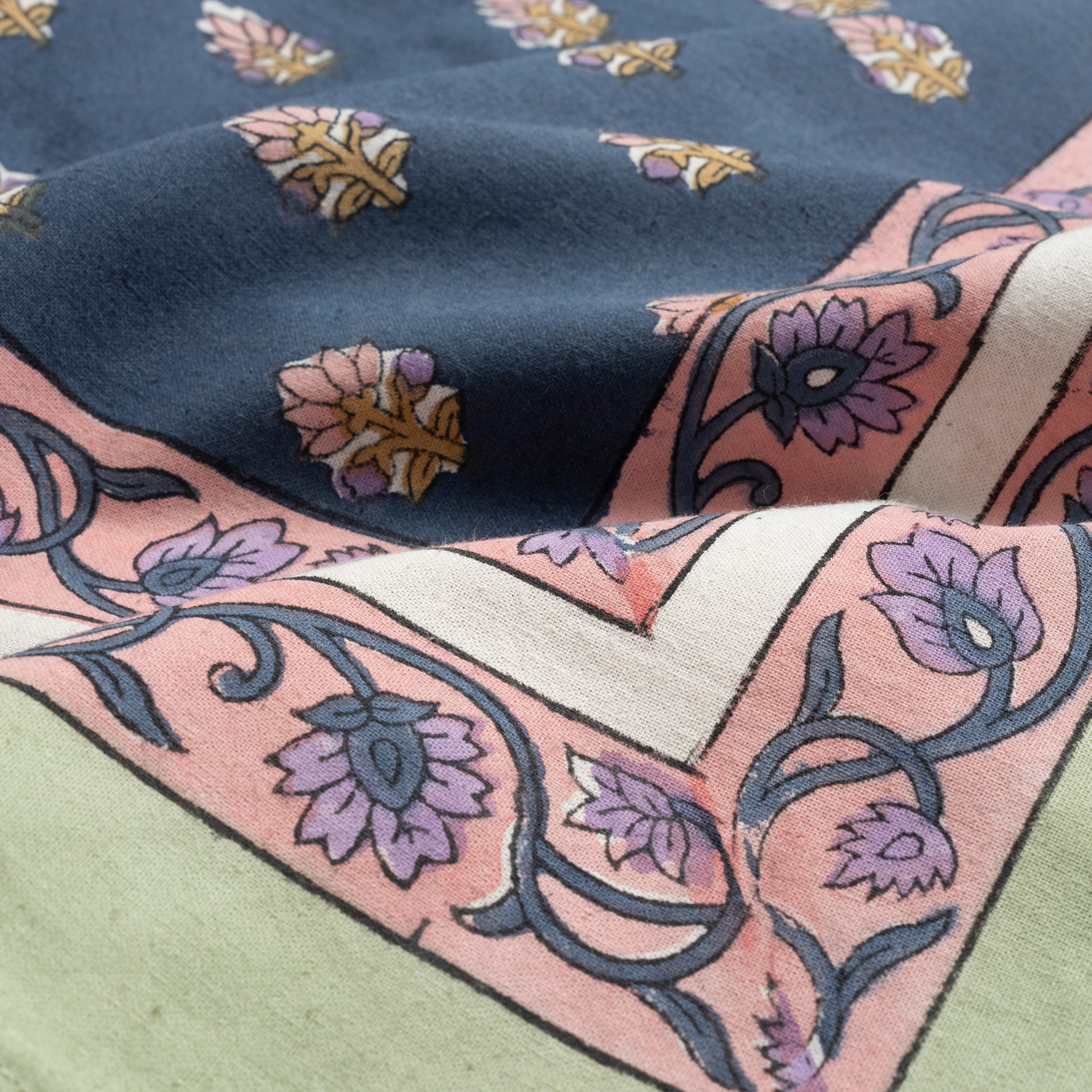 Maotha Pano El Baskısı Pamuk %100 Pamuk Masa Örtüsü 160x240 Cm Renkli