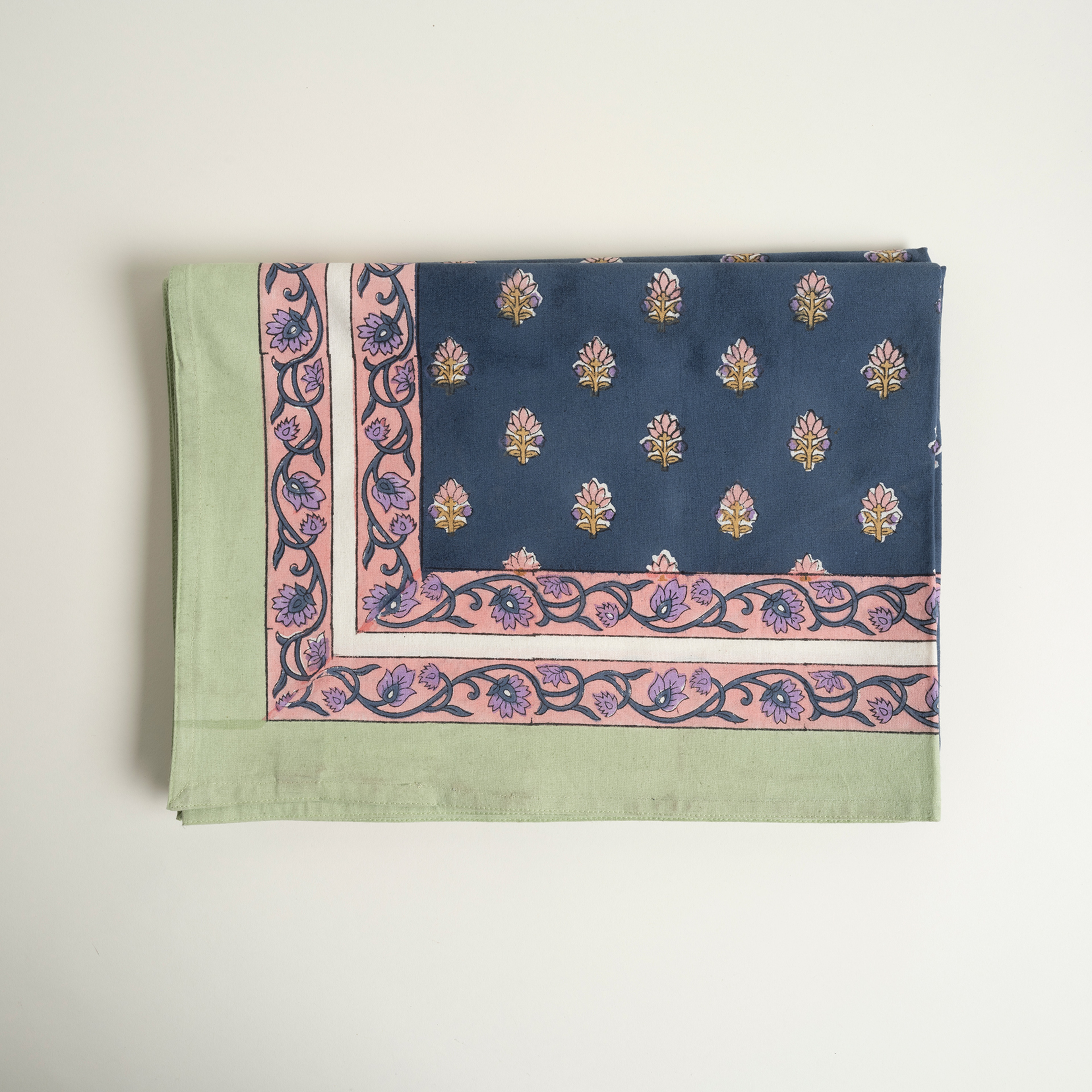 Maotha Pano El Baskısı Pamuk %100 Pamuk Masa Örtüsü 160x240 Cm Renkli