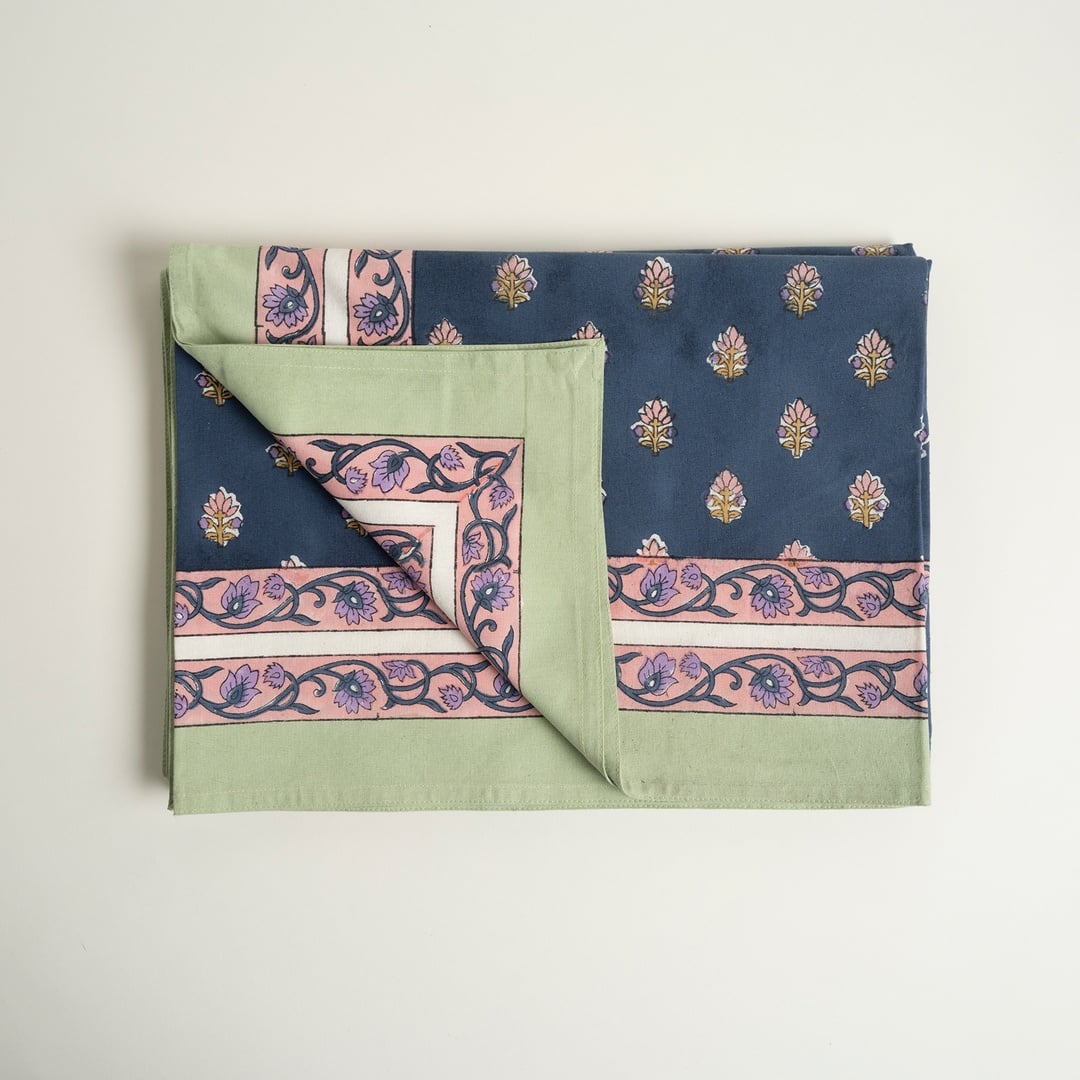 Maotha Pano El Baskısı Pamuk %100 Pamuk Masa Örtüsü 160x240 Cm Renkli