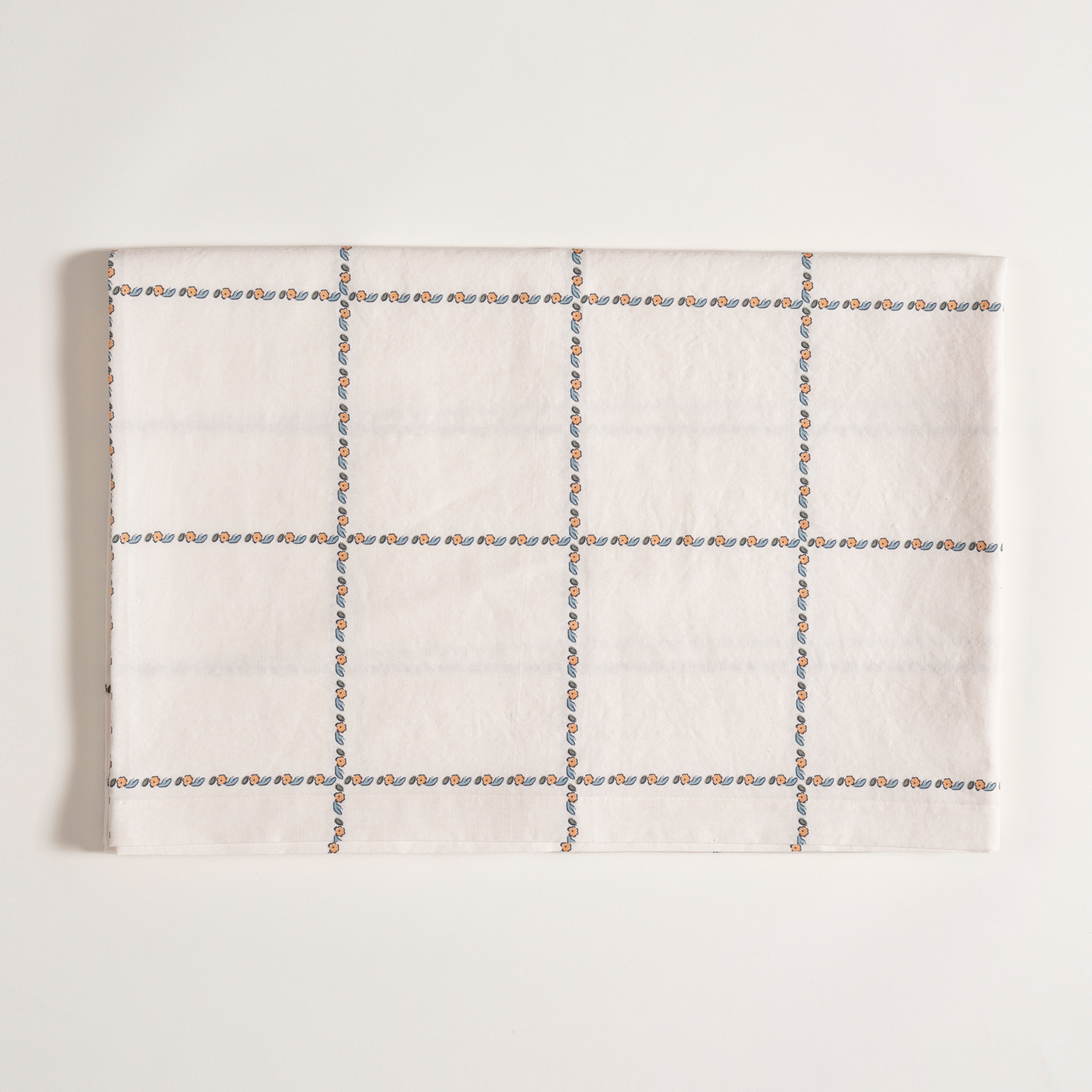 Nilüfer Baskılı Pamuk Keten Pamuk Keten Masa Örtüsü 160x240 Cm Ekru