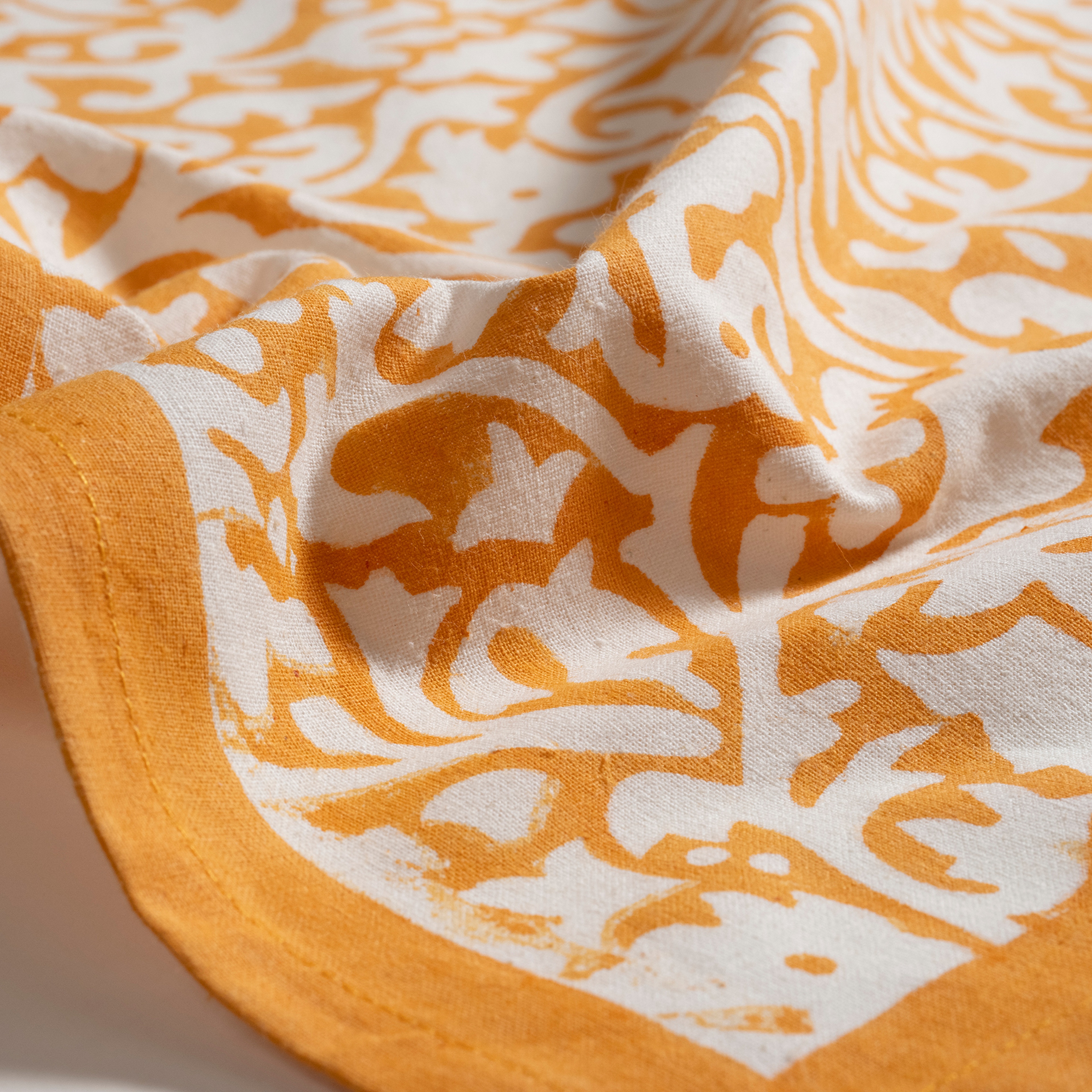 Maotha El Baskısı Pamuk %100 Pamuk Peçete 45x45 Cm Turuncu