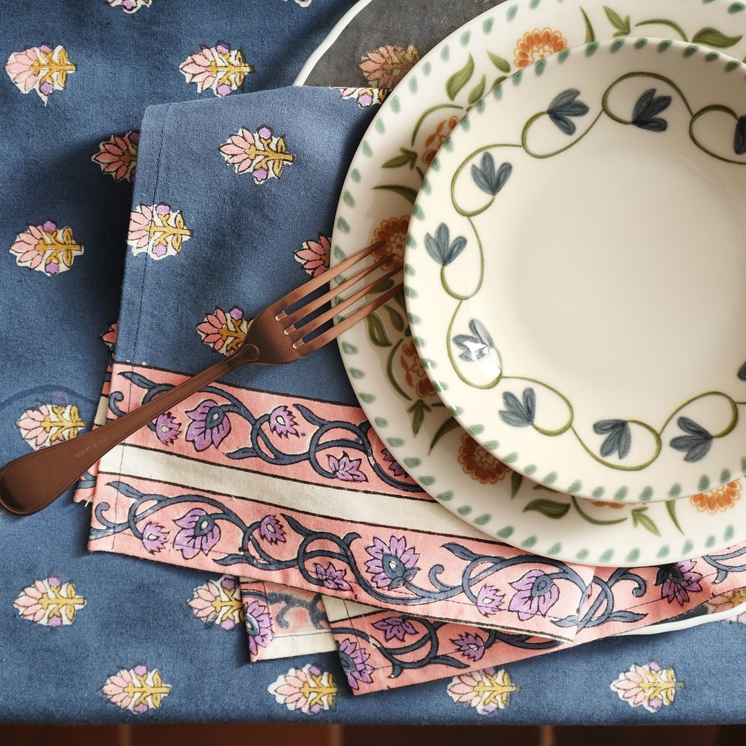 Maotha Pano El Baskısı Pamuk %100 Pamuk Peçete 45x45 Cm Renkli