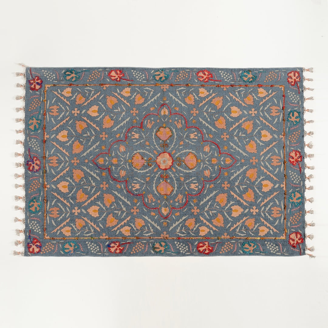 Palrı Pamuk Pamuk Kilim 80x150 Cm Mavi