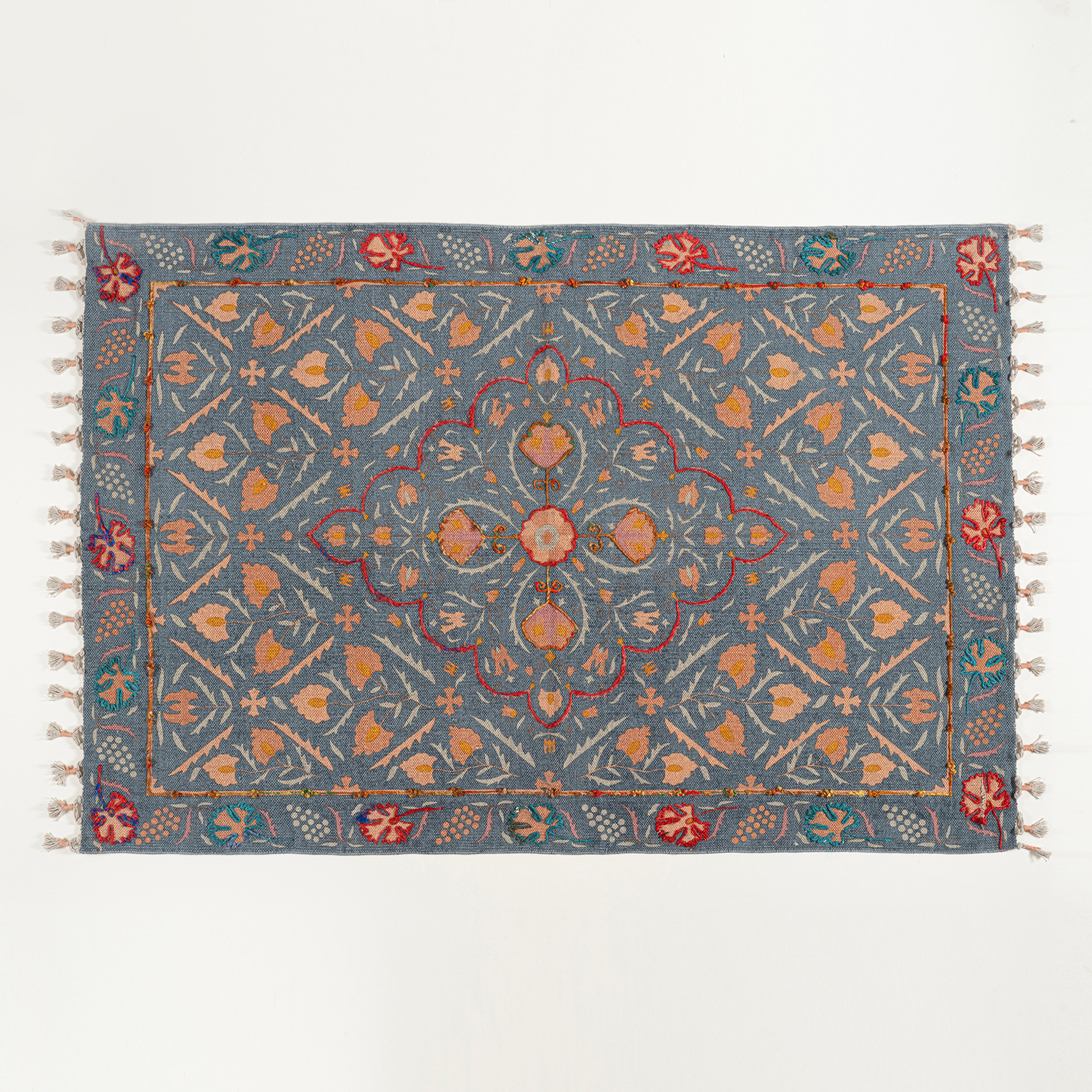 Palrı Pamuk Pamuk Kilim 80x150 Cm Mavi