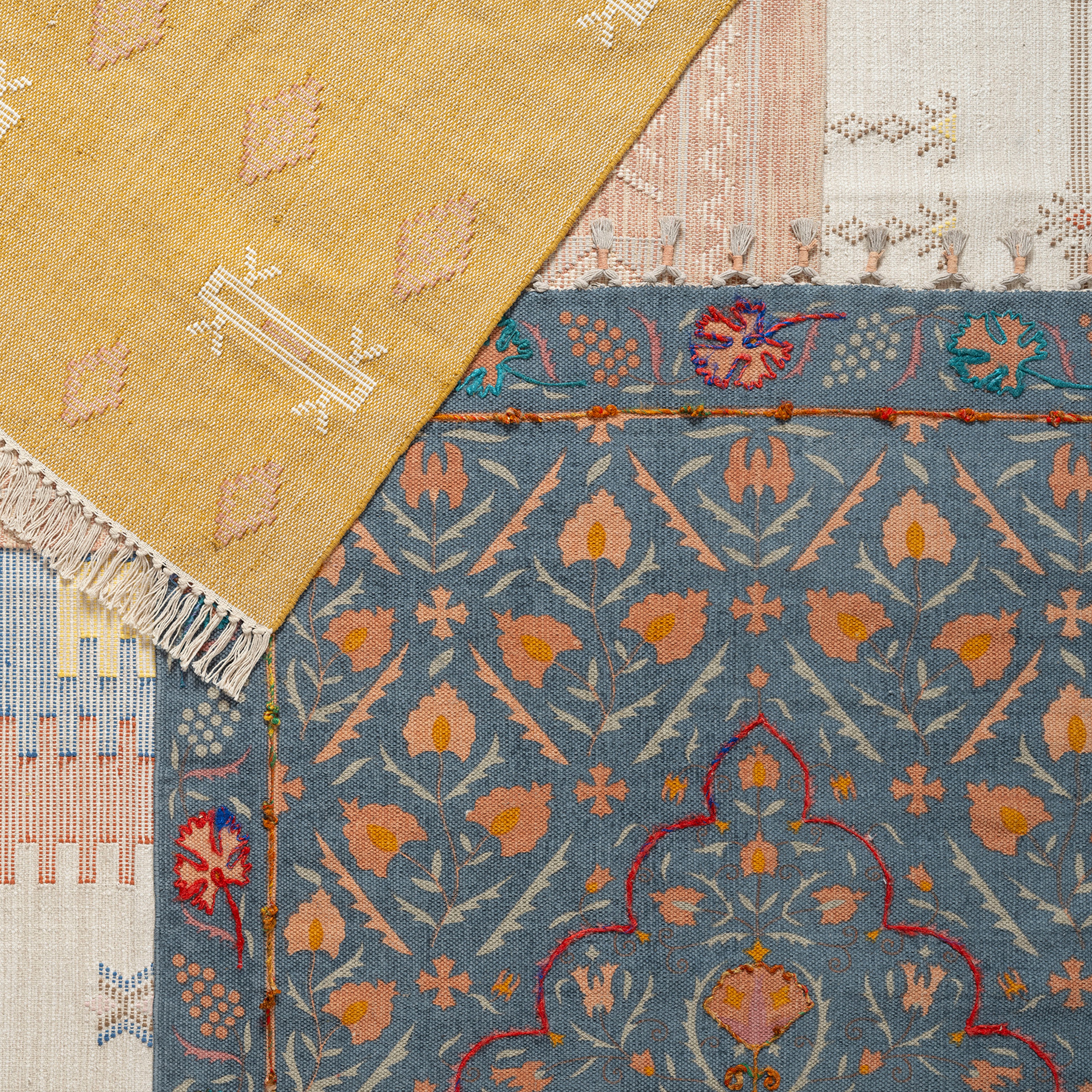 Palrı %100 Pamuk Kilim 120x180 Cm Mavi