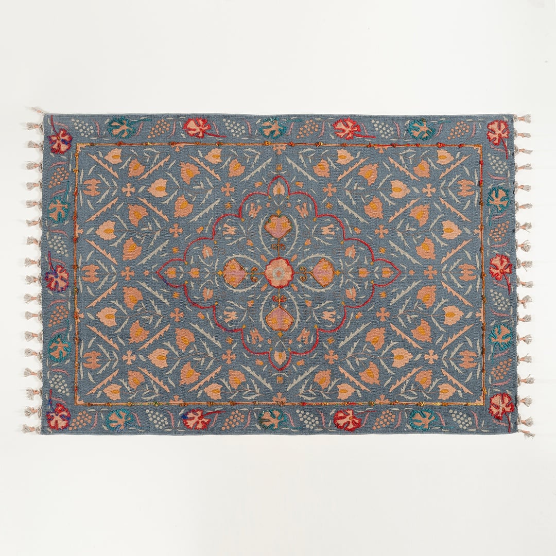 Palrı %100 Pamuk Kilim 120x180 Cm Mavi