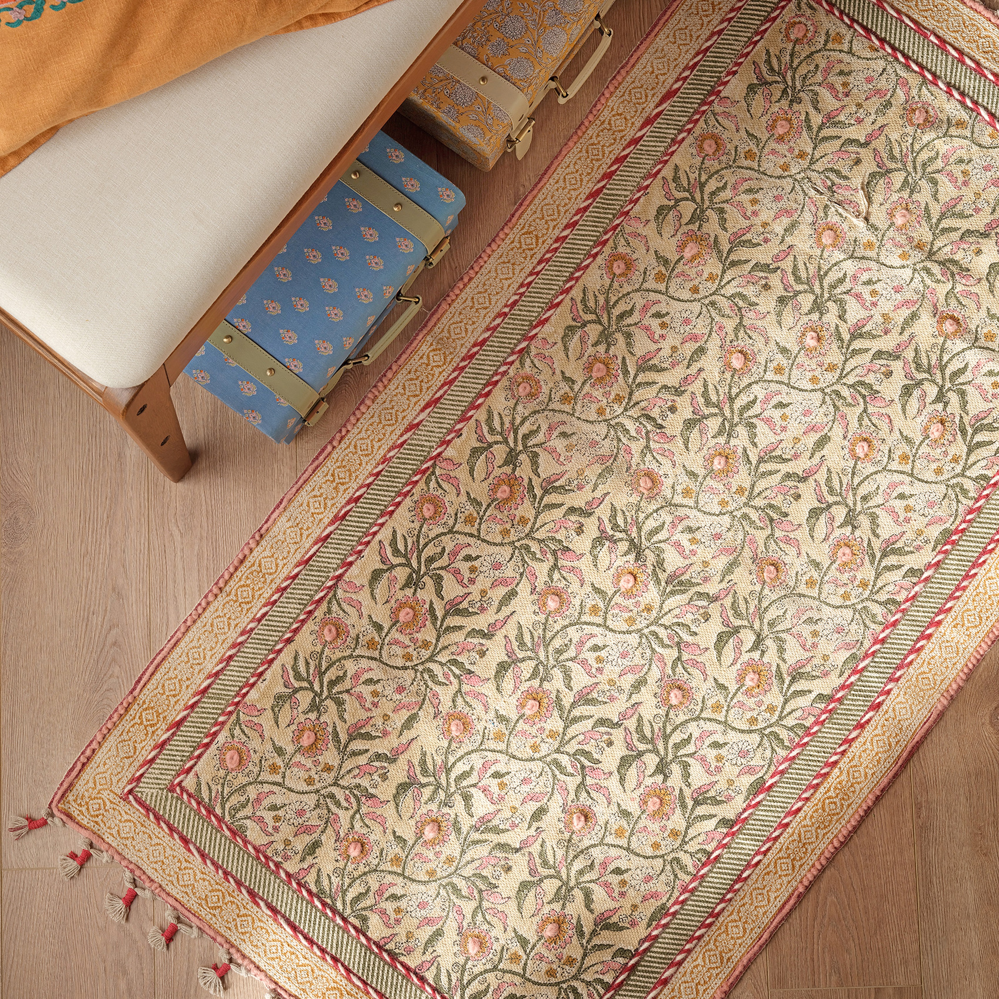 Palrı %100 Pamuk Kilim 80x150 Cm Krem