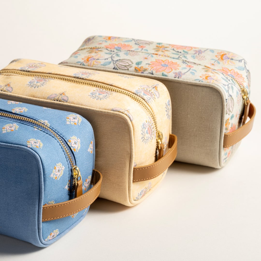 Noıda Baskılı Makyaj Çantası 9,75x5,25x5 Cm Açık Sarı