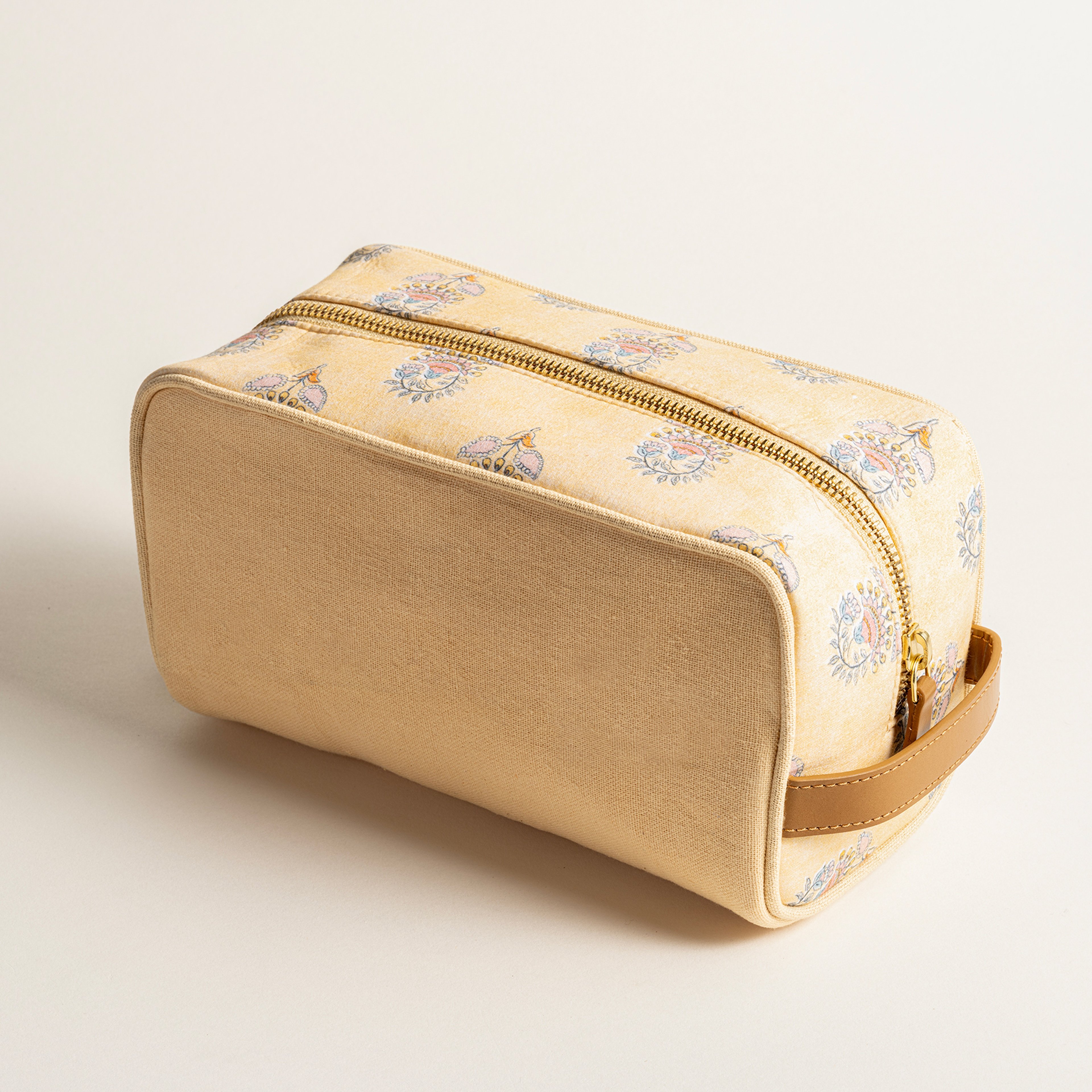 Noıda Baskılı Makyaj Çantası 9,75x5,25x5 Cm Açık Sarı