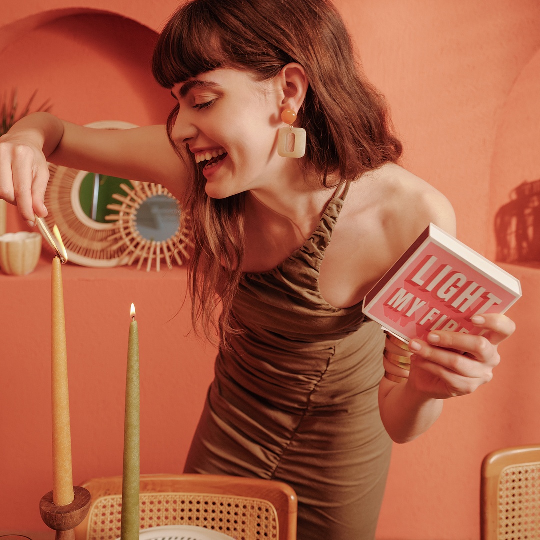 Lıght My Fıre Ahşap Kibrit Hediyelik Eşya 11x11x3 Cm Renkli
