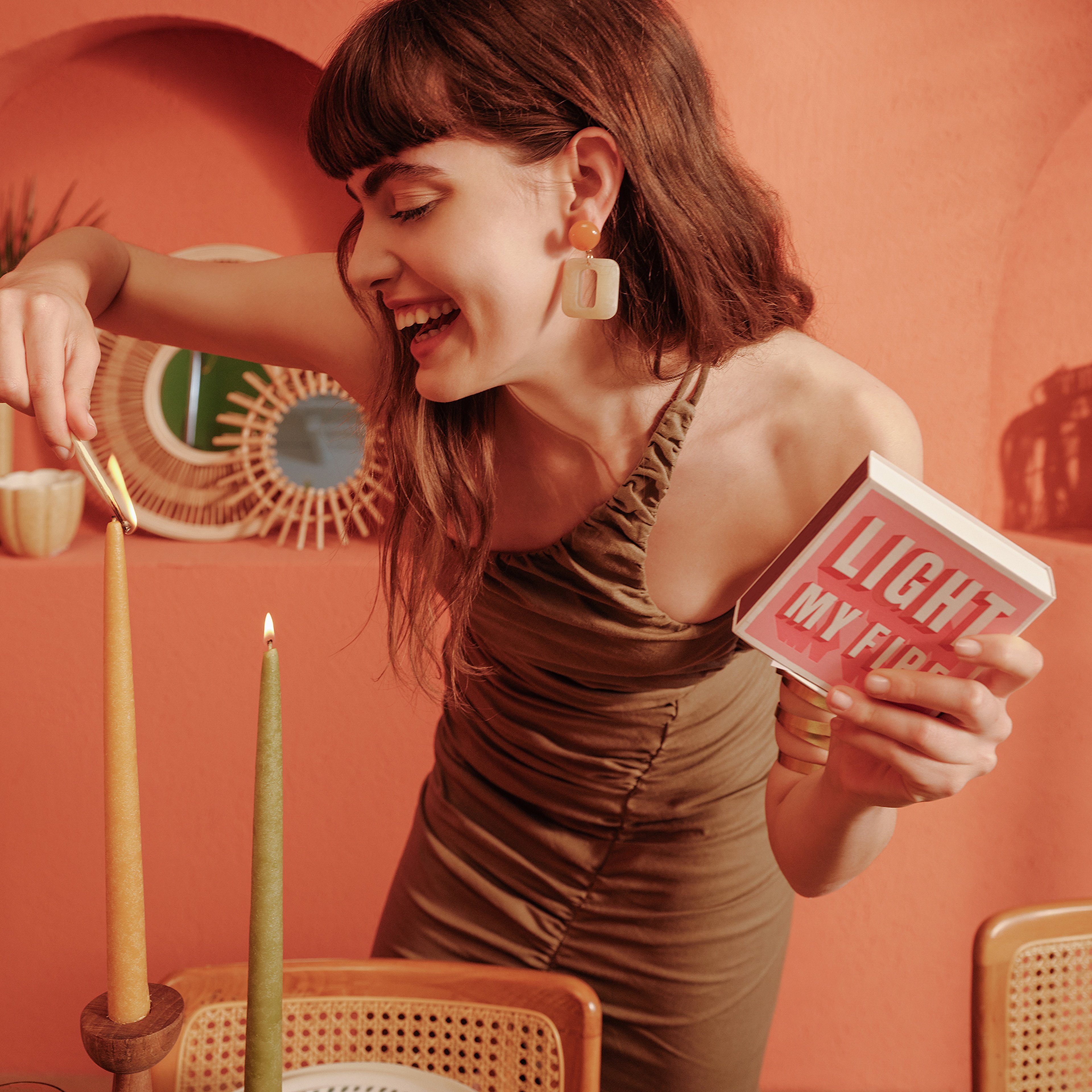 Lıght My Fıre Ahşap Kibrit Hediyelik Eşya 11x11x3 Cm Renkli