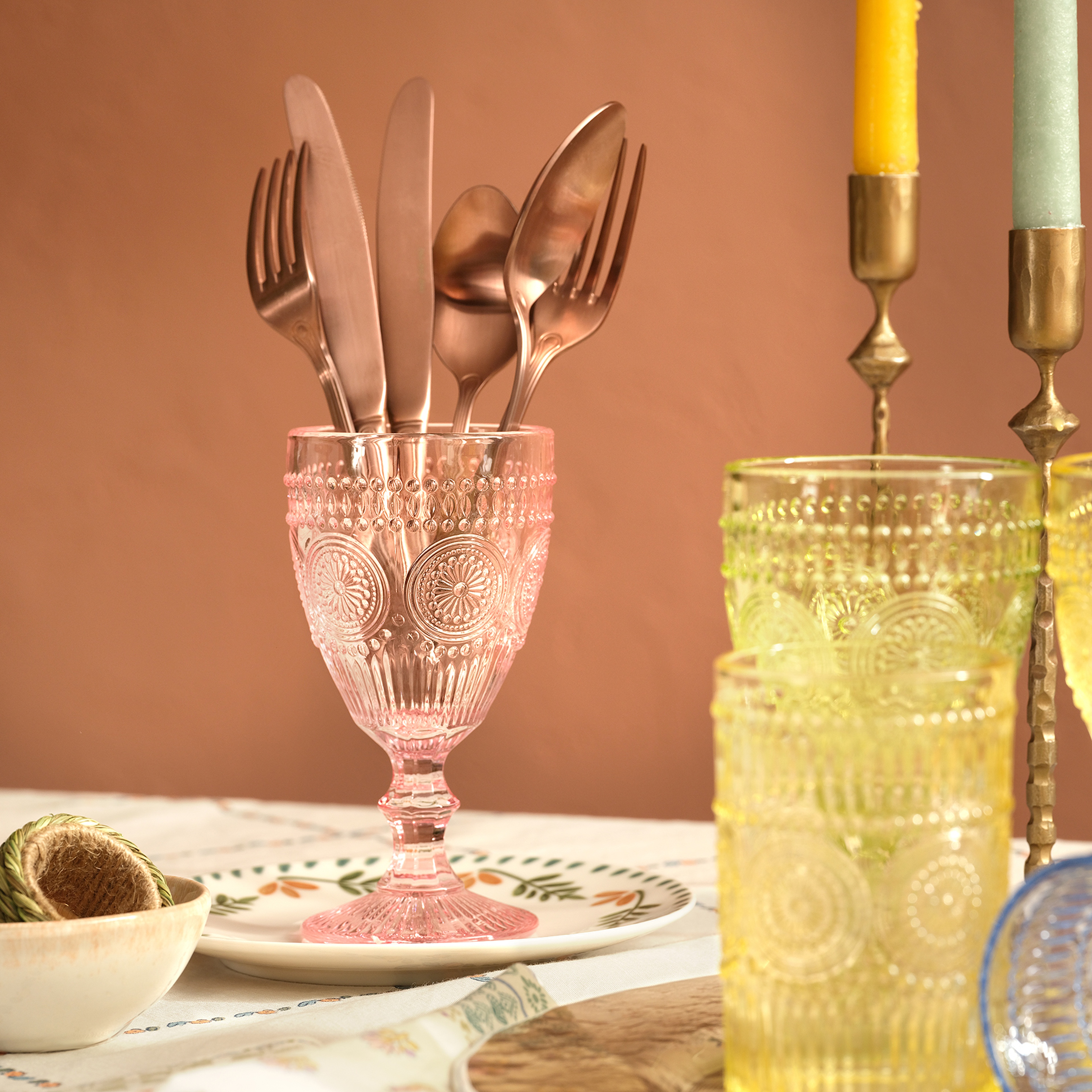 Loess Cam Kadeh 300 Ml Pembe