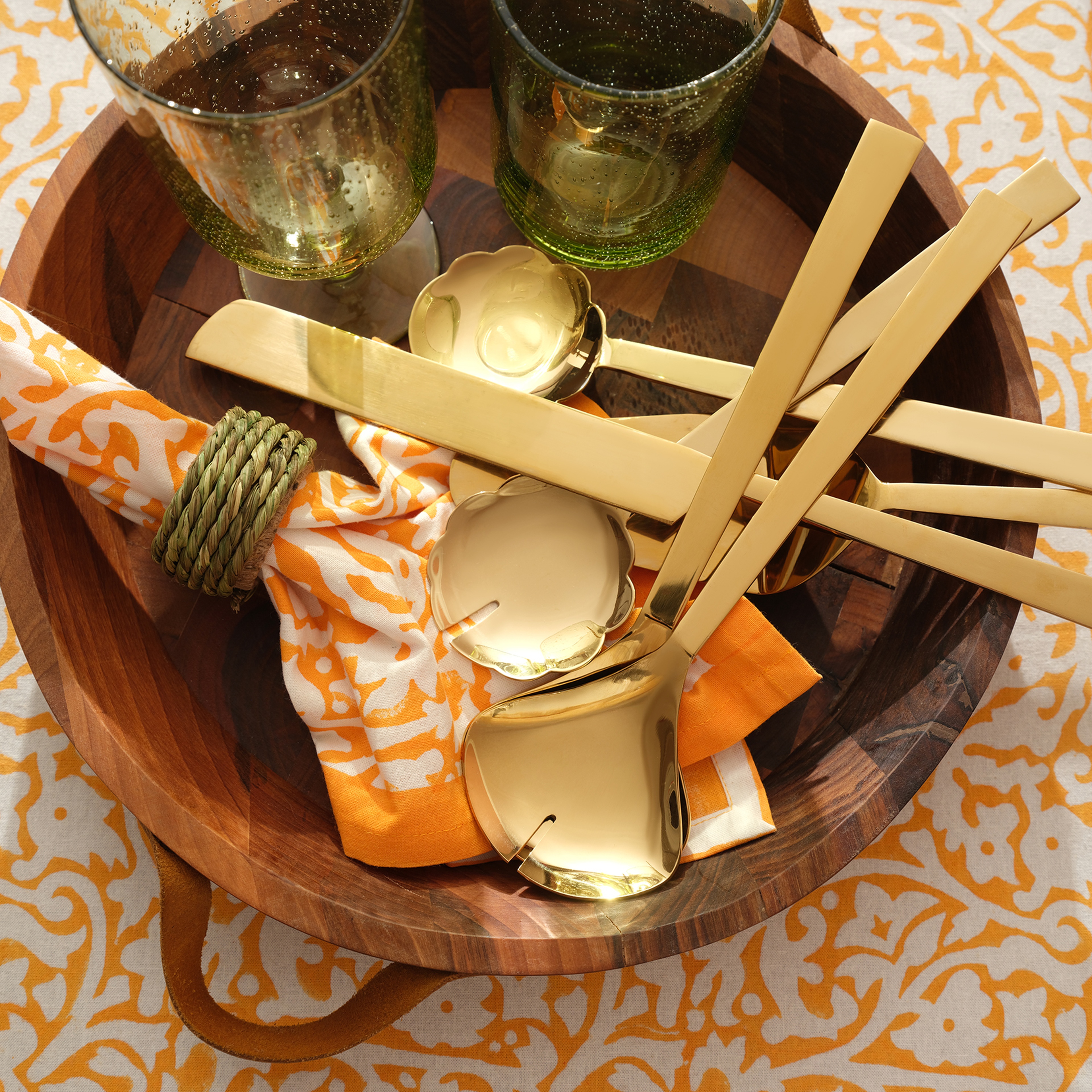 Rampur Çelik Salata Kaşık Seti 25x7x2 Cm Gold