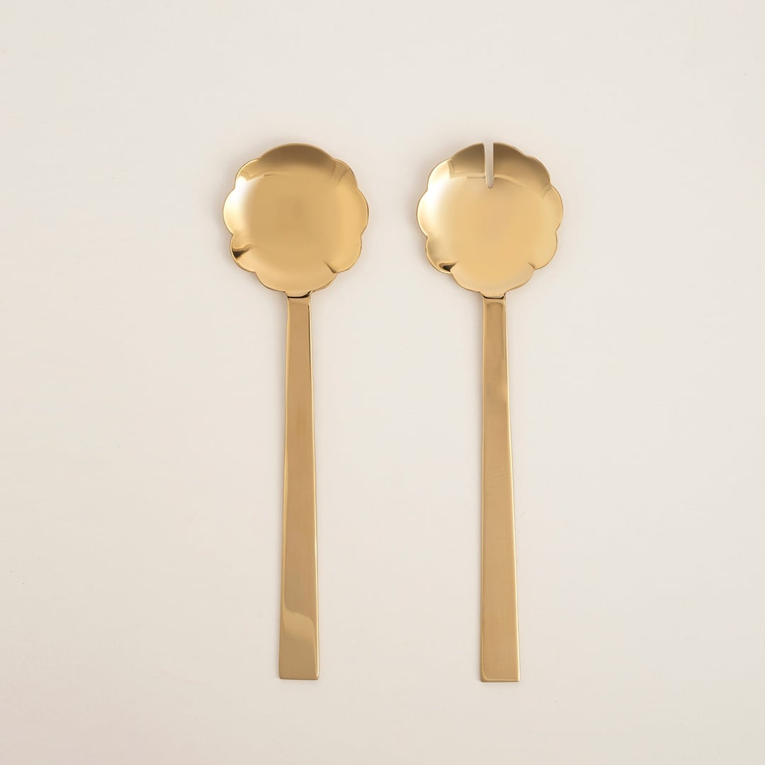 Rampur Çelik Salata Kaşık Seti 25x7x2 Cm Gold