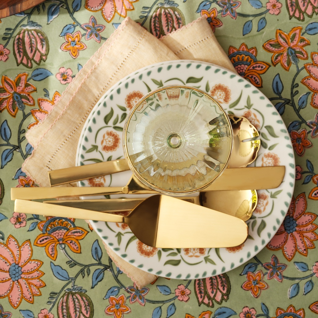 Rampur Çelik Servis Seti 32x3x0.3 Cm Gold