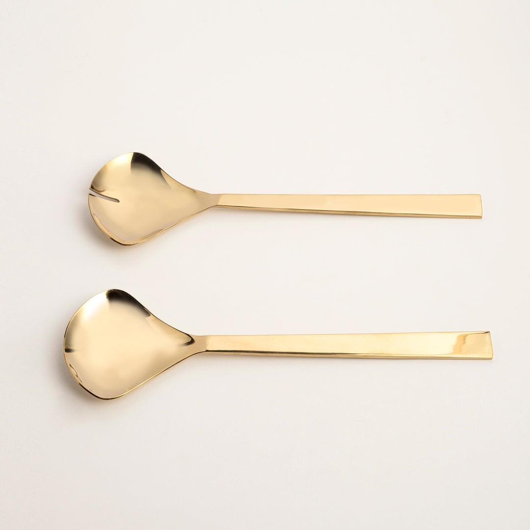 Rampur Çelik Salata Kaşık Seti 26x8x2 Cm Gold