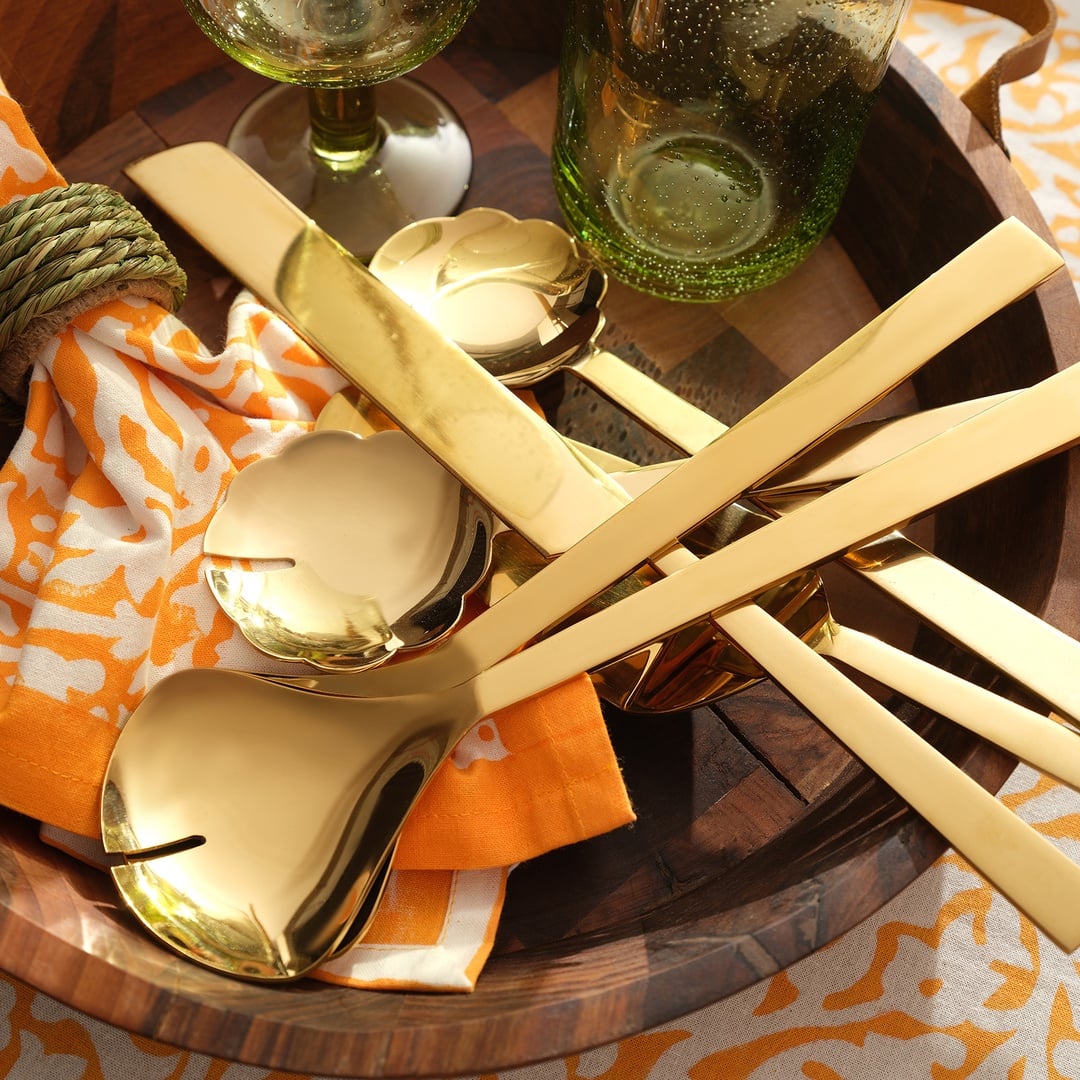 Rampur Çelik Salata Kaşık Seti 26x8x2 Cm Gold